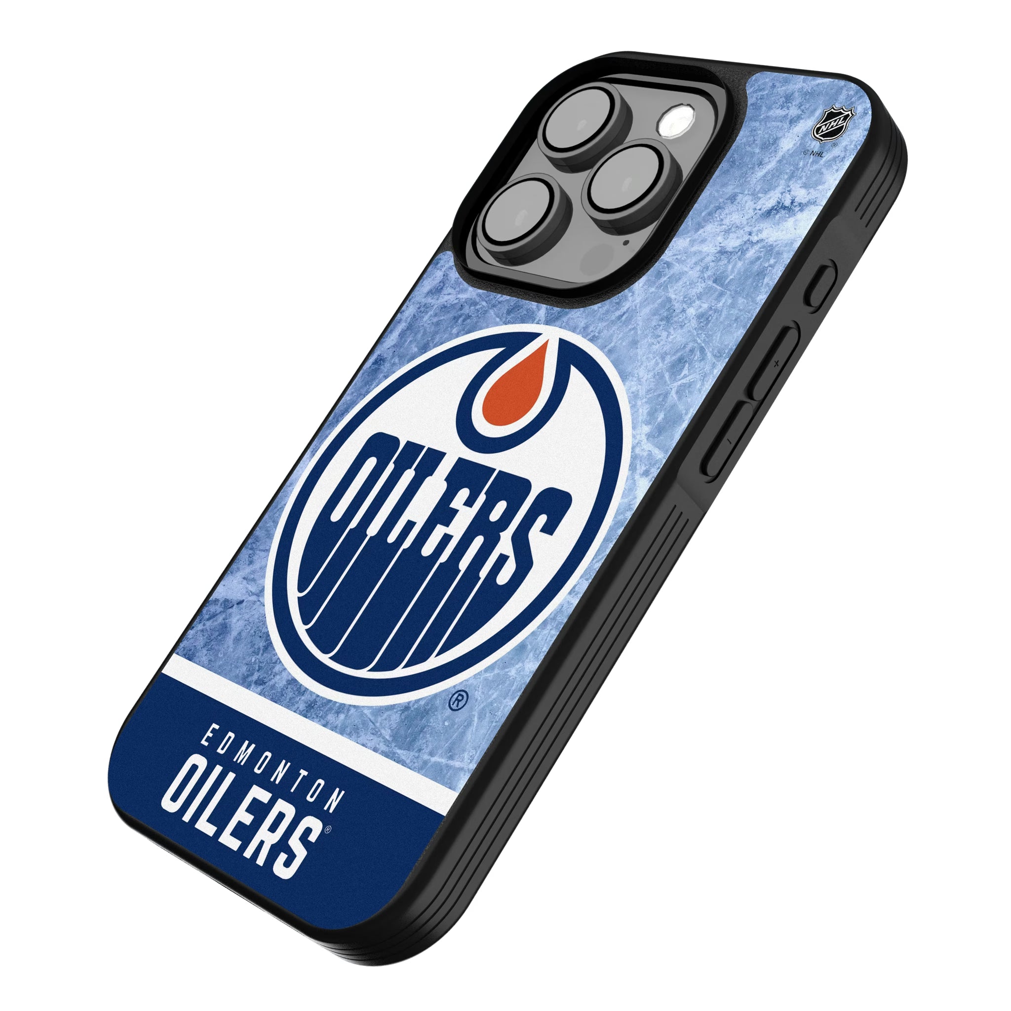 Edmonton Oilers Ice Wordmark iPhone Bump Phone Case for Apple iPhone - Isometric View