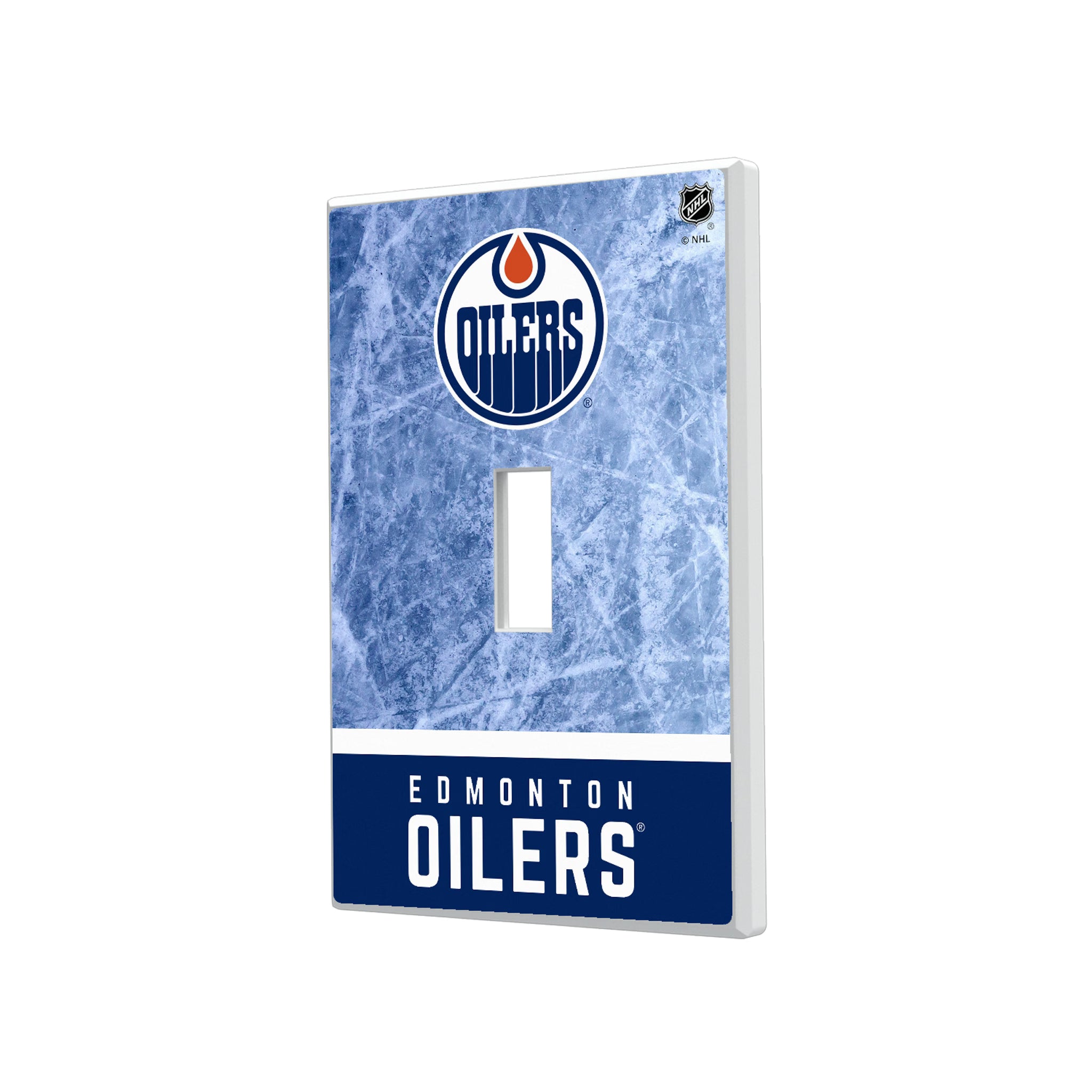 Edmonton Oilers Ice Wordmark Hidden-Screw Light Switch Plate#Style_Single Toggle