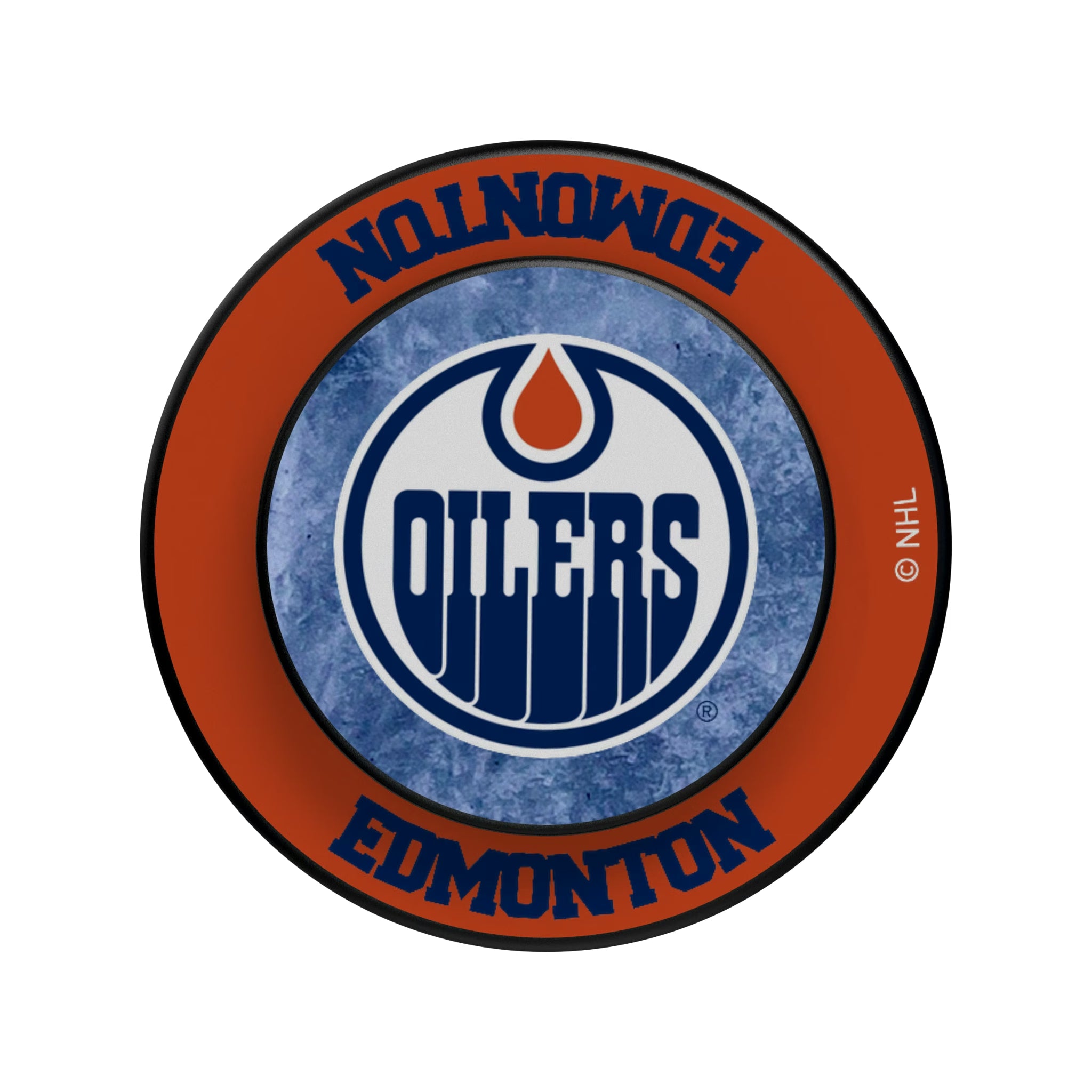 Edmonton Oilers Ice Wordmark Popsockets Round Magnetic