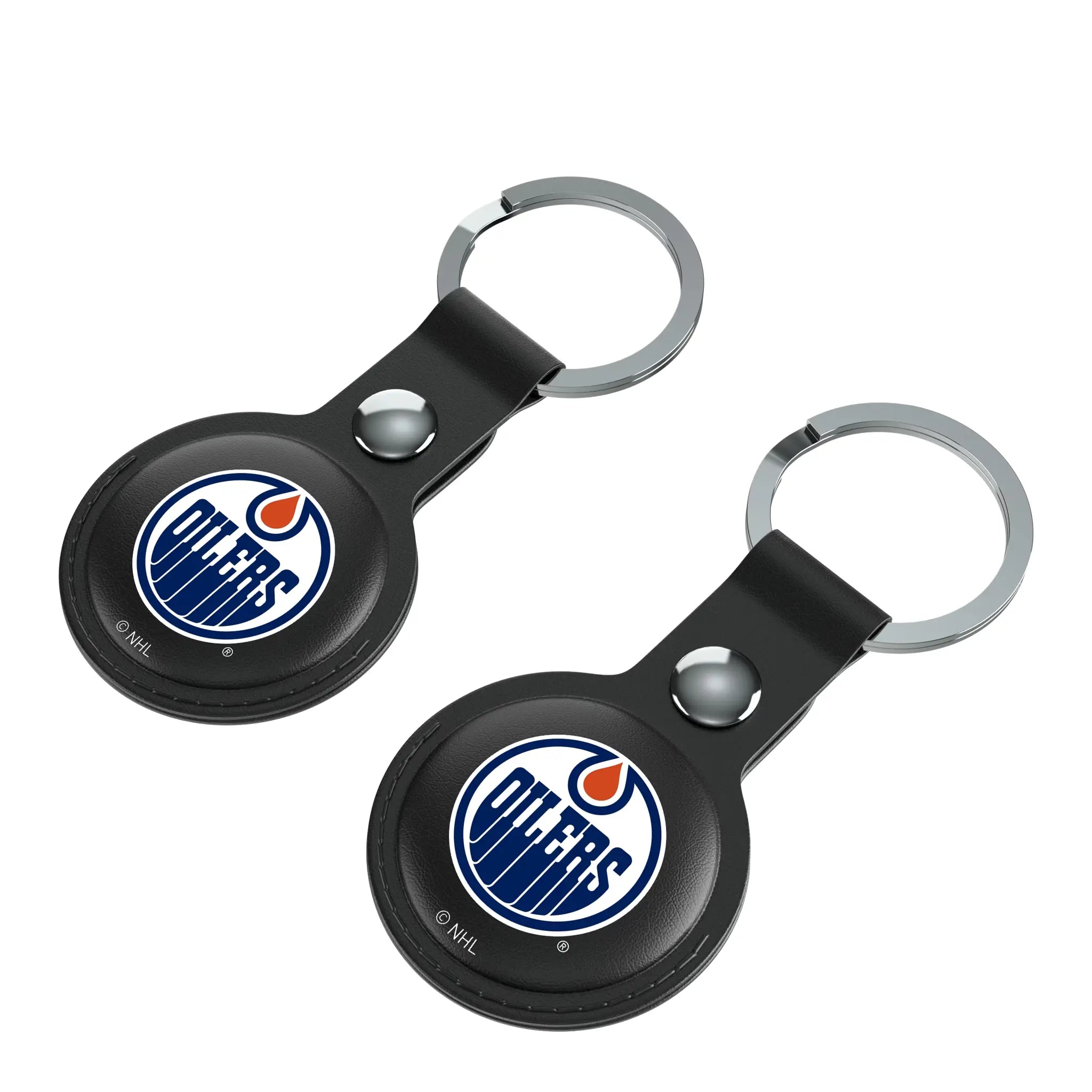 Edmonton Oilers Insignia AirTag Black Airtag Holder 2-Pack - Isometric View