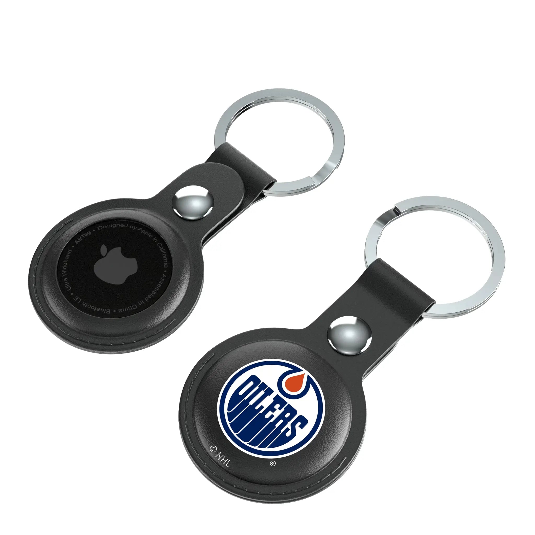 Edmonton Oilers Insignia AirTag Black Airtag Holder 2-Pack - Isometric View