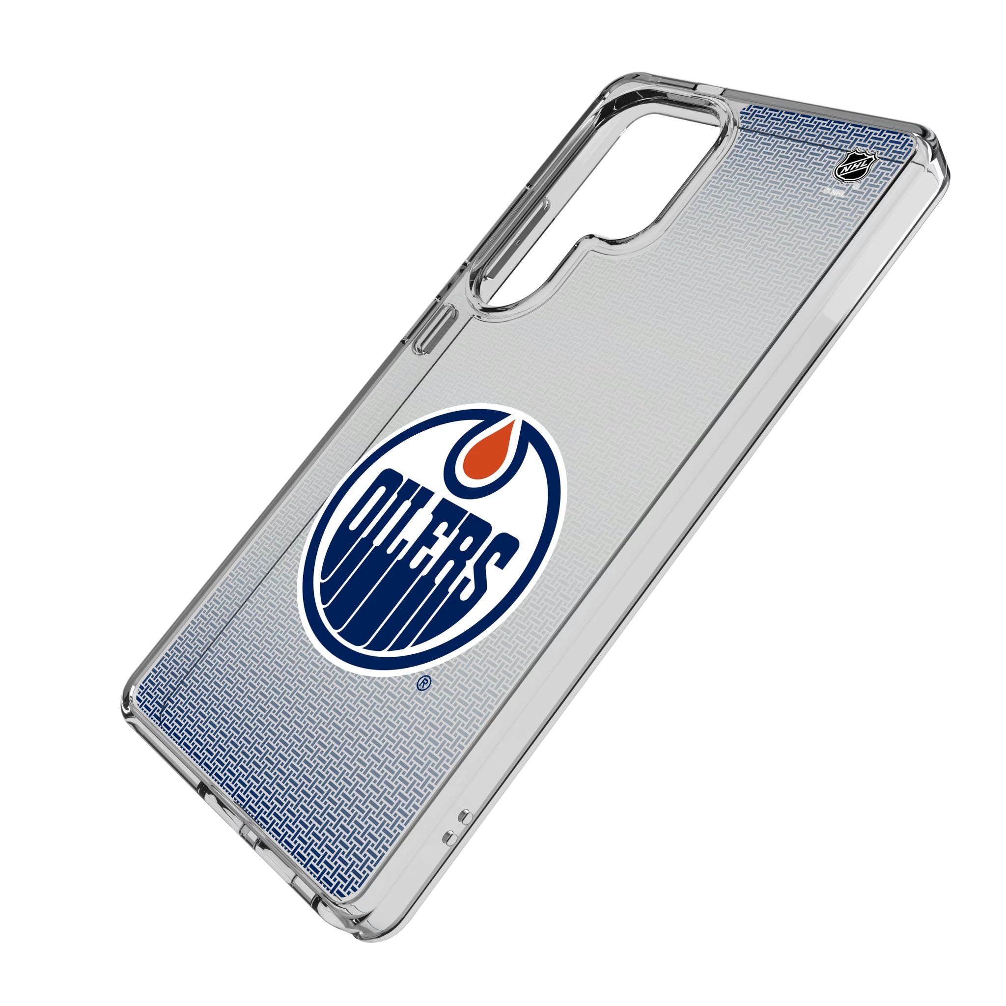 Edmonton Oilers Linen Galaxy Clear Phone Case for Samsung Galaxy - Isometric View