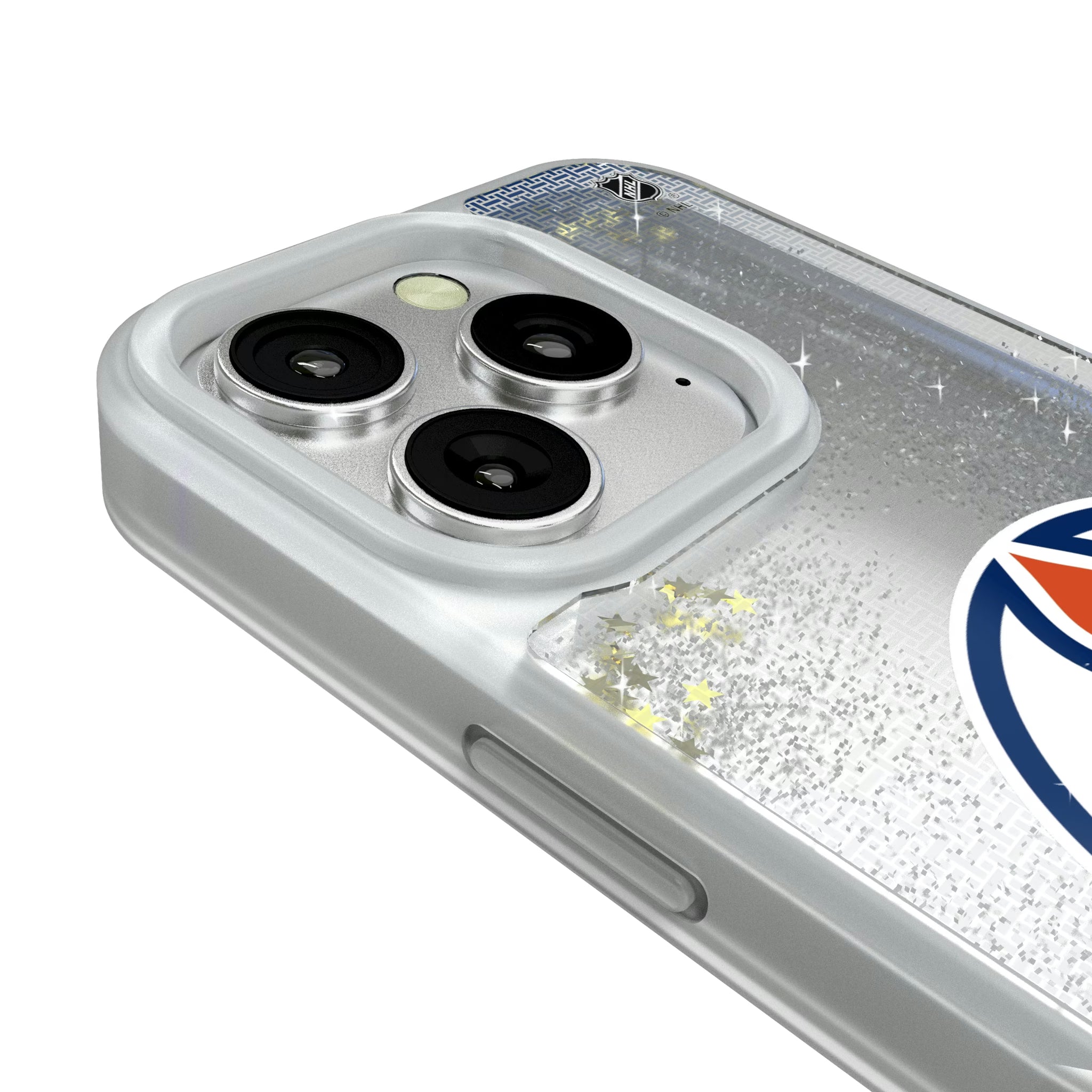 Edmonton Oilers Linen iPhone Glitter Phone Case for Apple iPhone - Detail#Device_iPhone 16 Pro