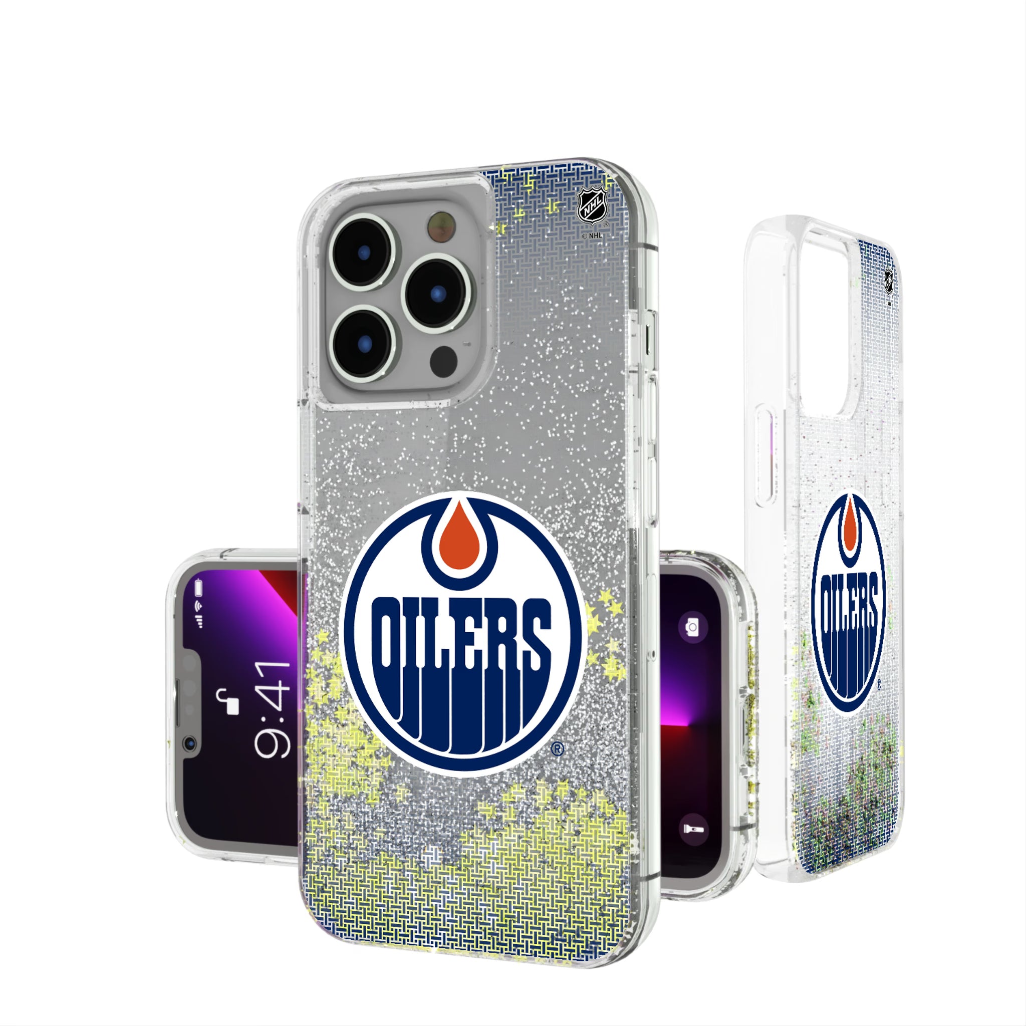 Edmonton Oilers Linen iPhone Glitter Phone Case for Apple iPhone