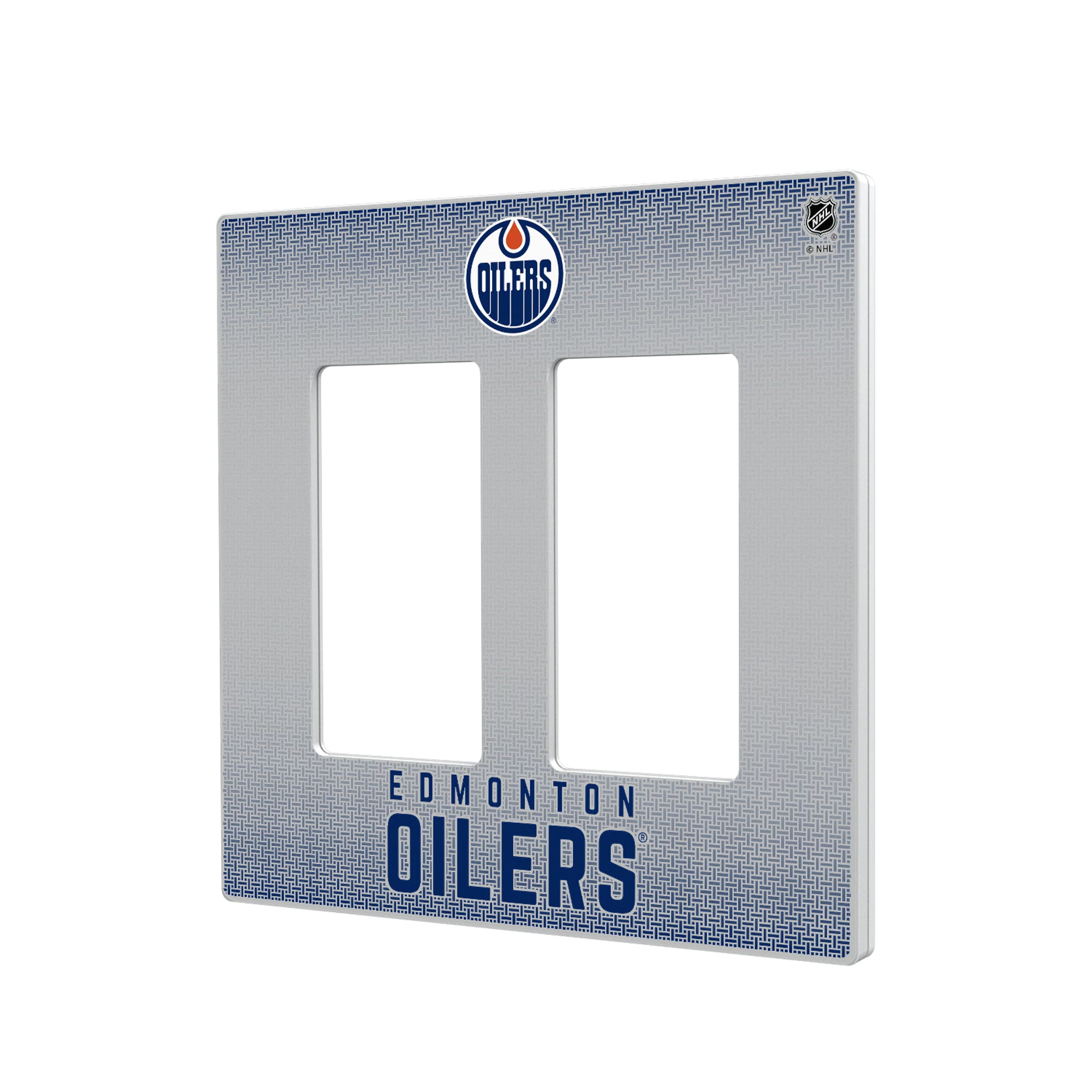 Edmonton Oilers Linen Hidden-Screw Light Switch Plate#Style_Double Rocker