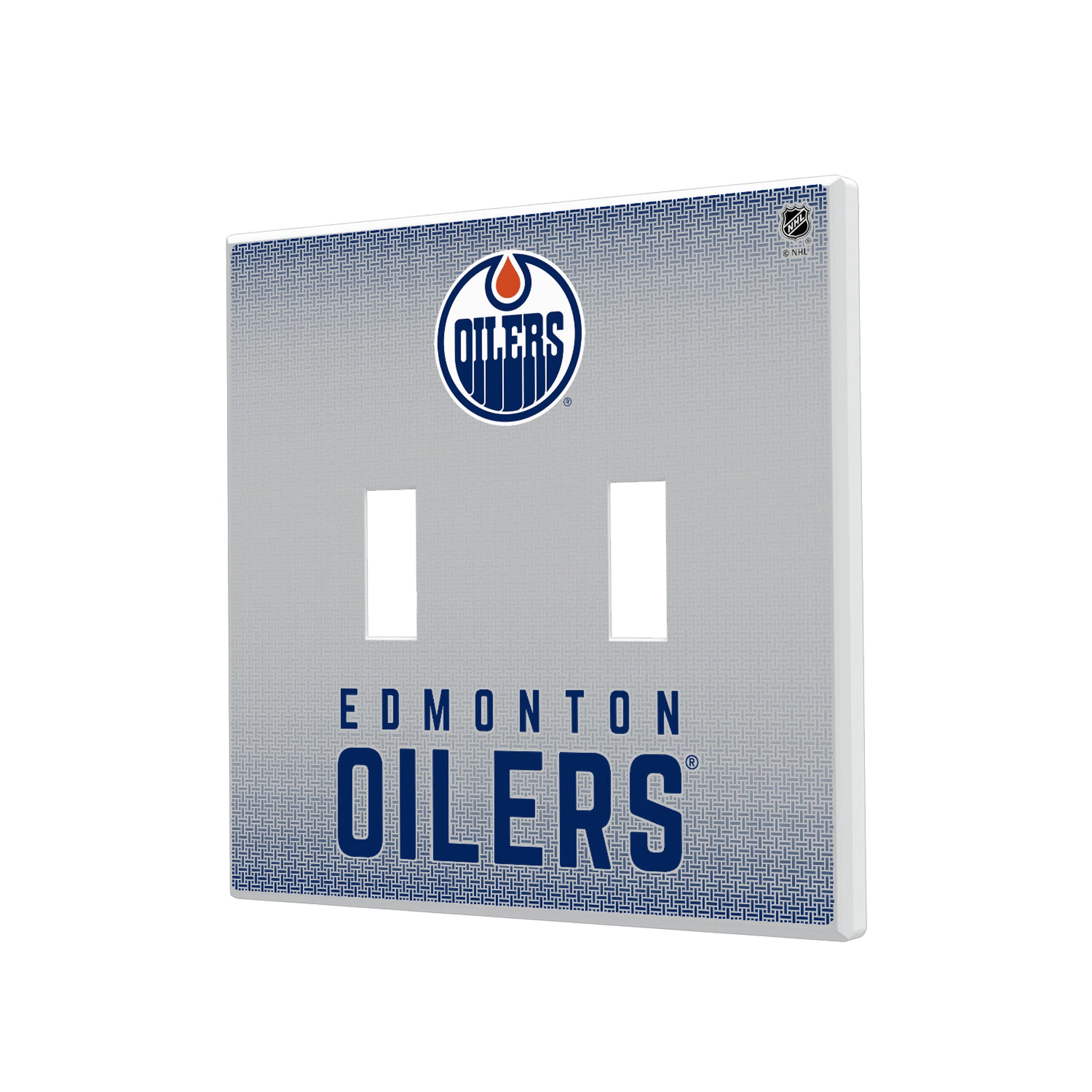 Edmonton Oilers Linen Hidden-Screw Light Switch Plate#Style_Double Toggle