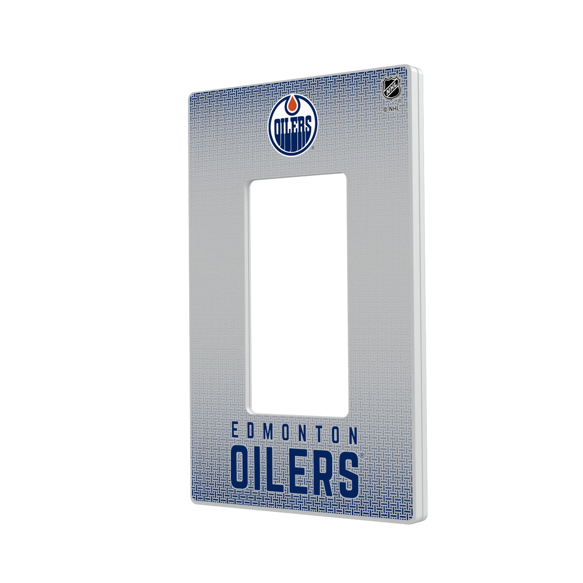 Edmonton Oilers Linen Hidden-Screw Light Switch Plate#Style_Single Rocker