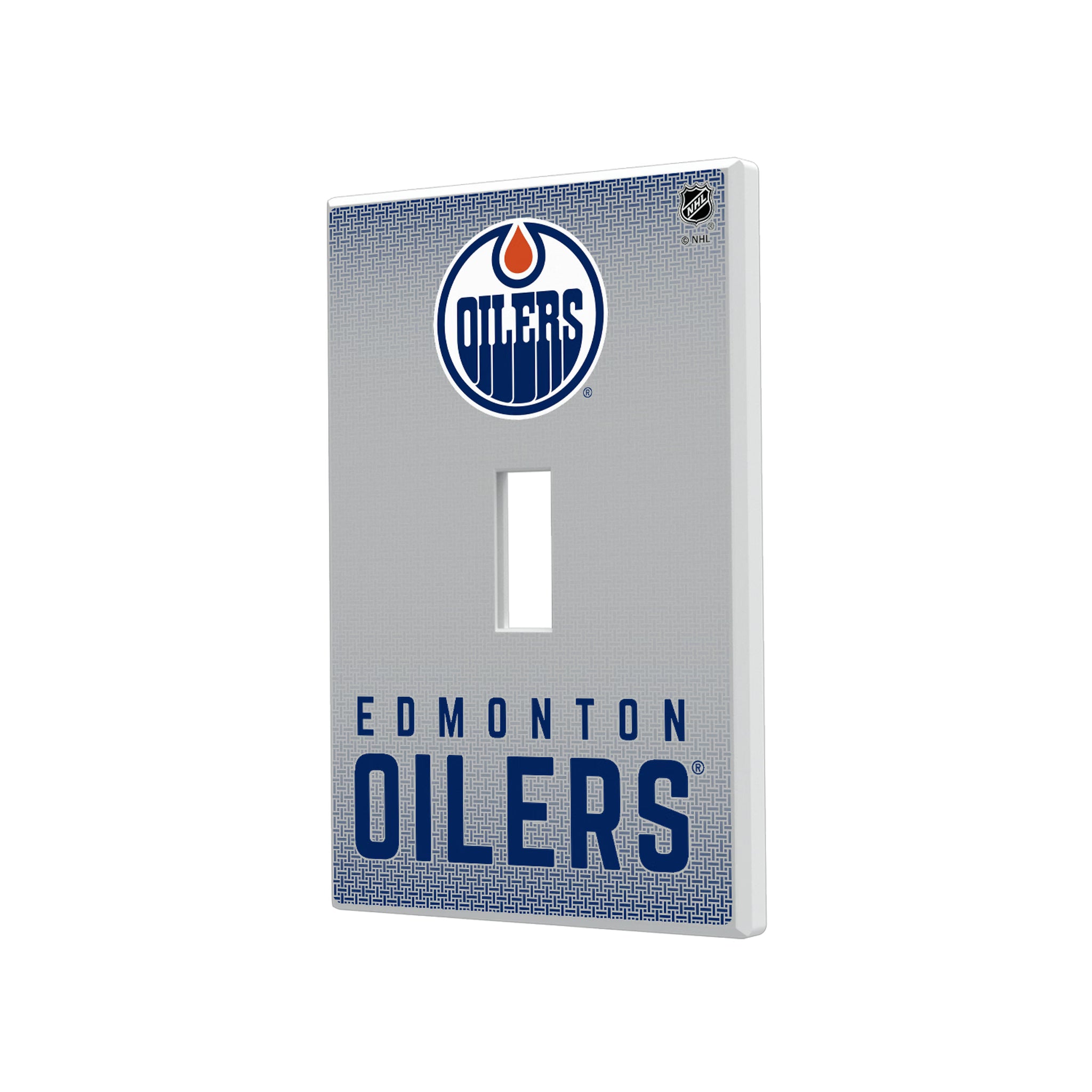 Edmonton Oilers Linen Hidden-Screw Light Switch Plate#Style_Single Toggle