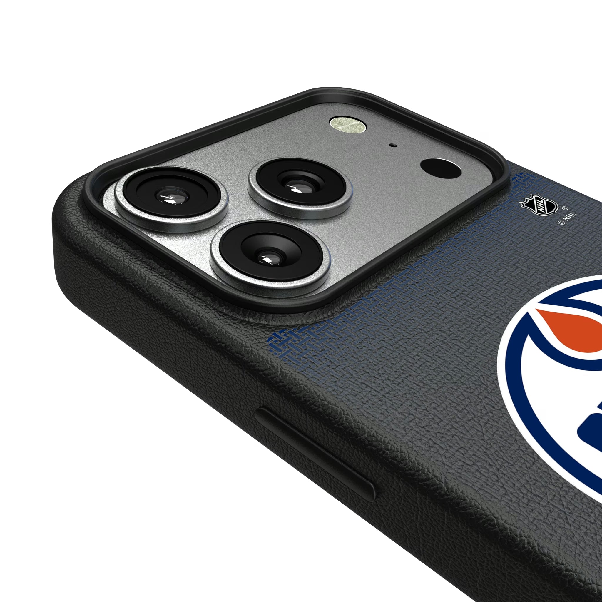 Edmonton Oilers Linen iPhone MagSafe Compatible Phone Case for Apple iPhone - Detail#Device_iPhone 17 Pro