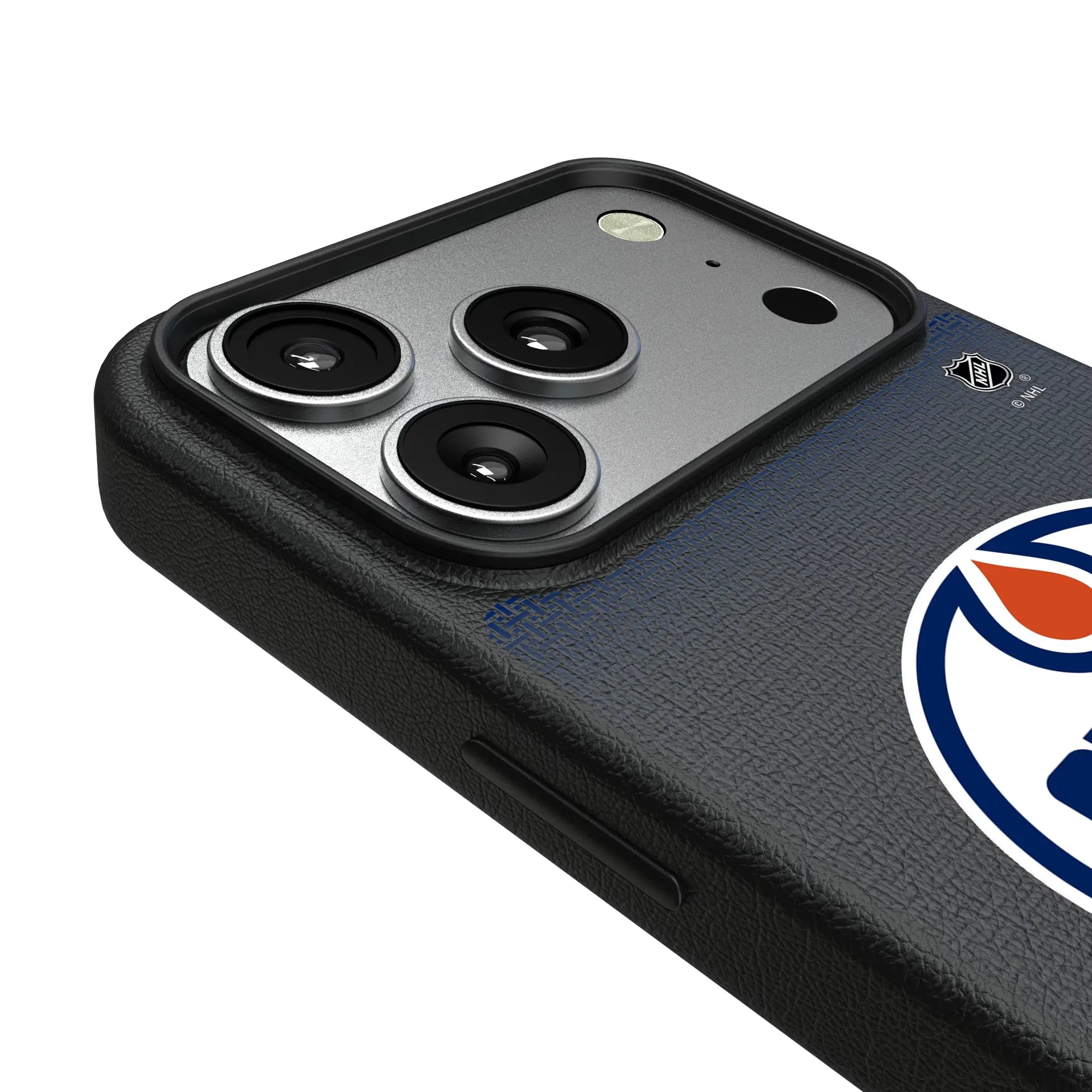 Edmonton Oilers Linen iPhone MagSafe Compatible Phone Case for Apple iPhone - Detail#Device_iPhone 17 Pro