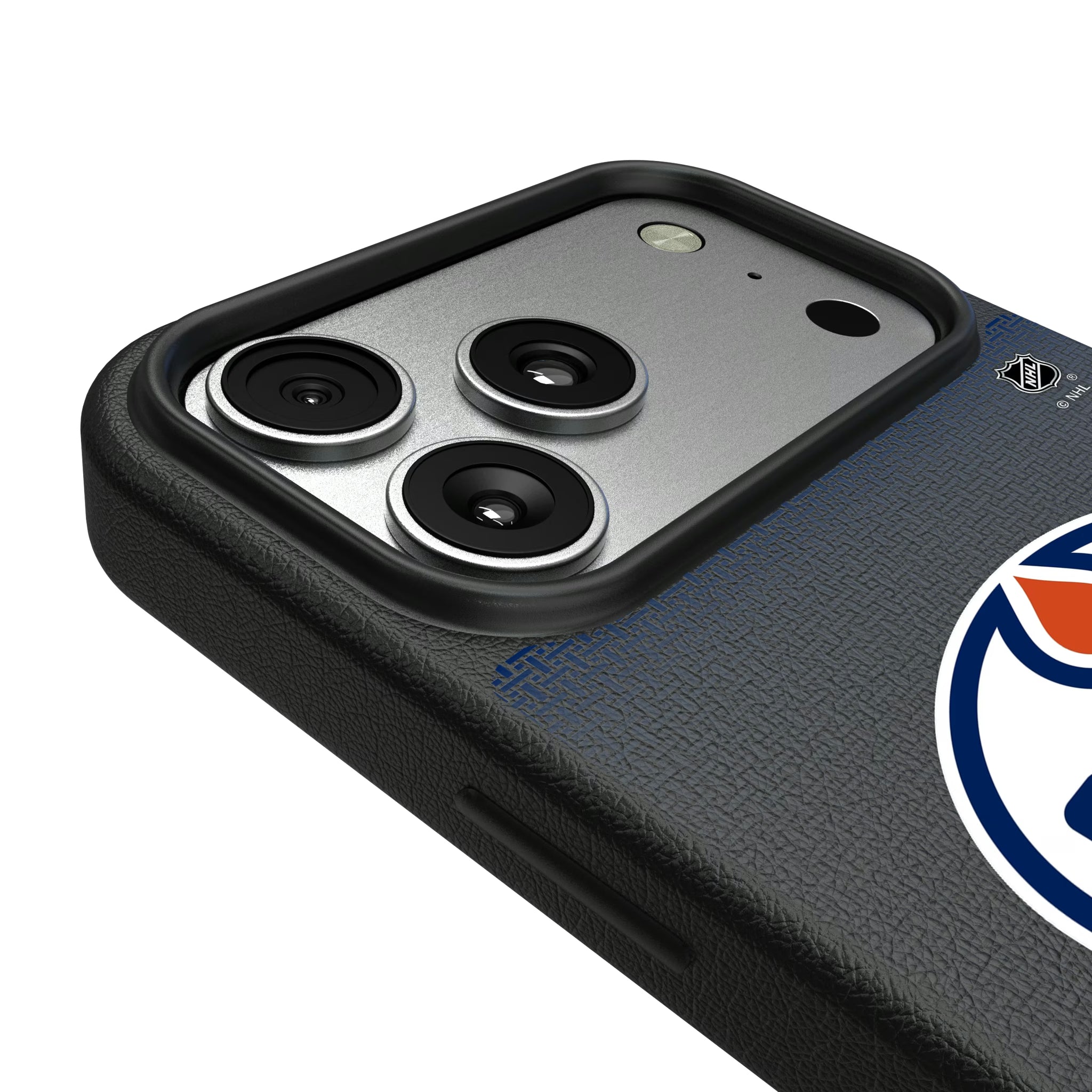 Edmonton Oilers Linen iPhone MagSafe Compatible Phone Case for Apple iPhone - Detail#Device_iPhone 17 Pro Max