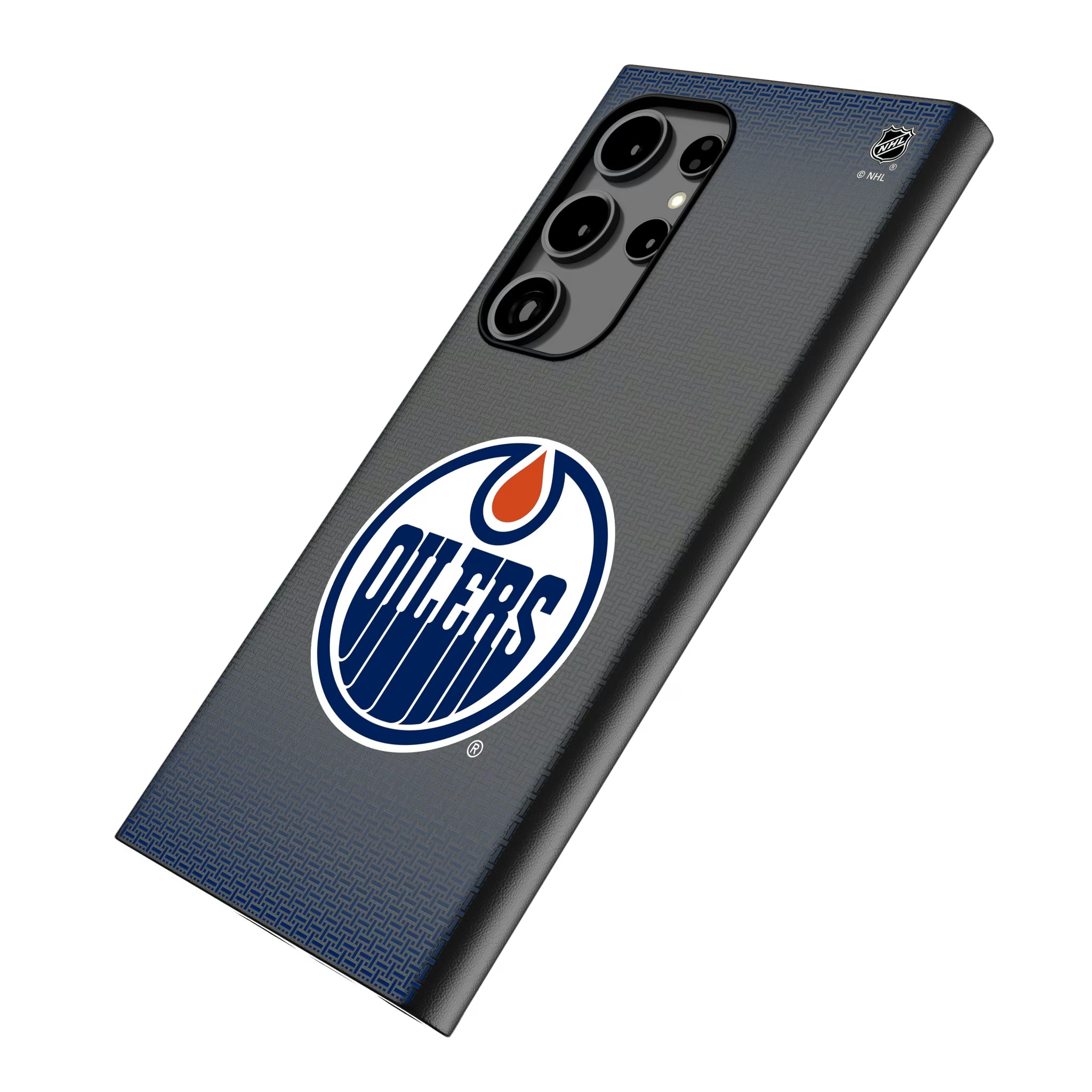 Edmonton Oilers Linen Galaxy MagSafe Compatible Phone Case for Samsung Galaxy - Isometric View