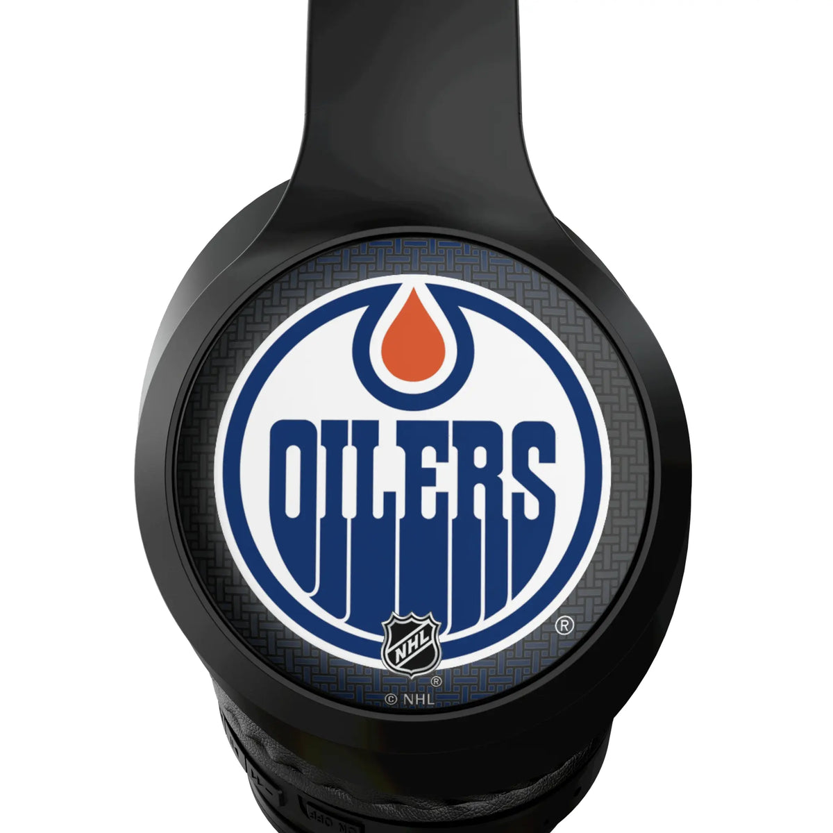 Edmonton Oilers Linen Wireless Over-Ear Headphones With Case - Detail