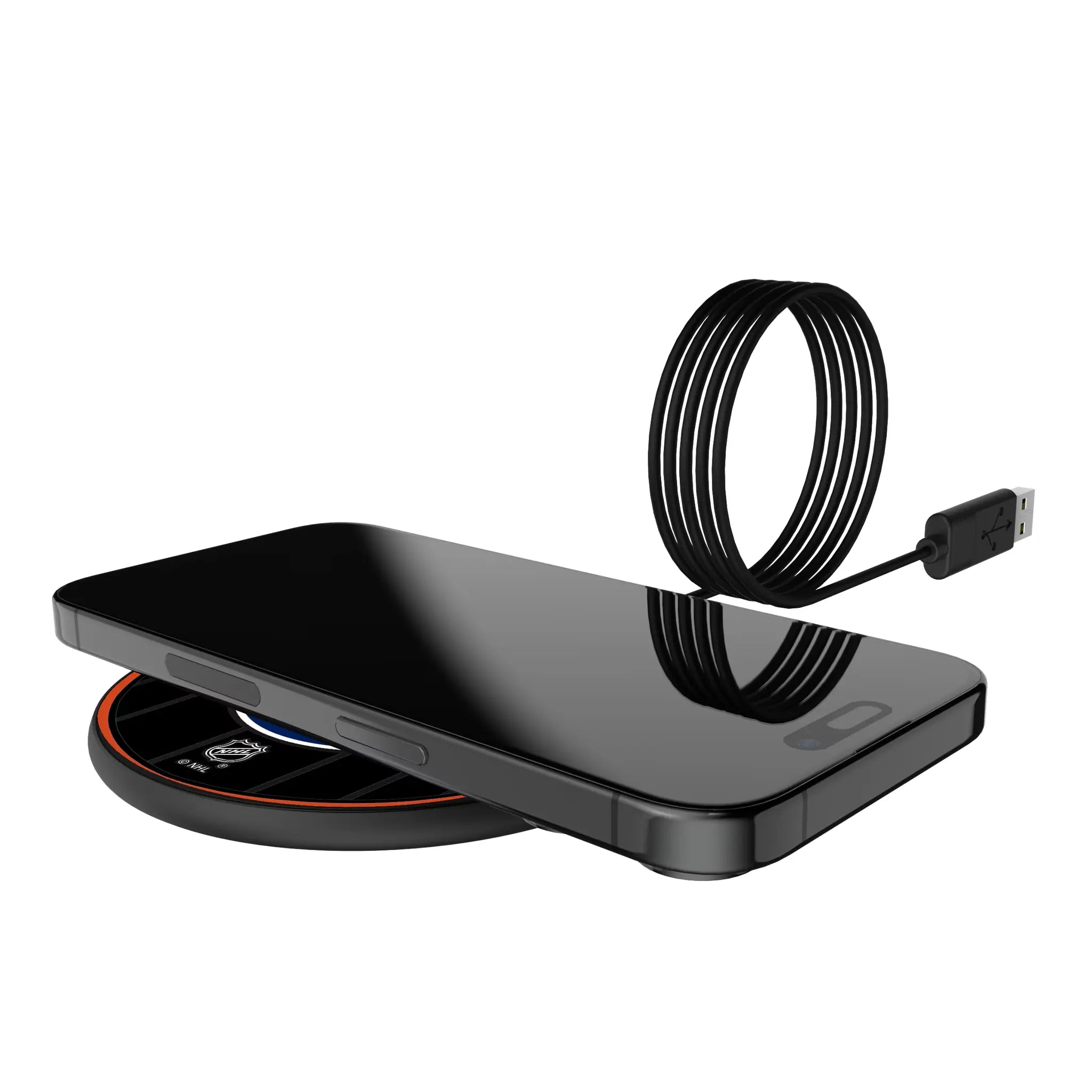 Edmonton Oilers Monocolor Tilt 15-Watt Wireless Charger - Lifestyle