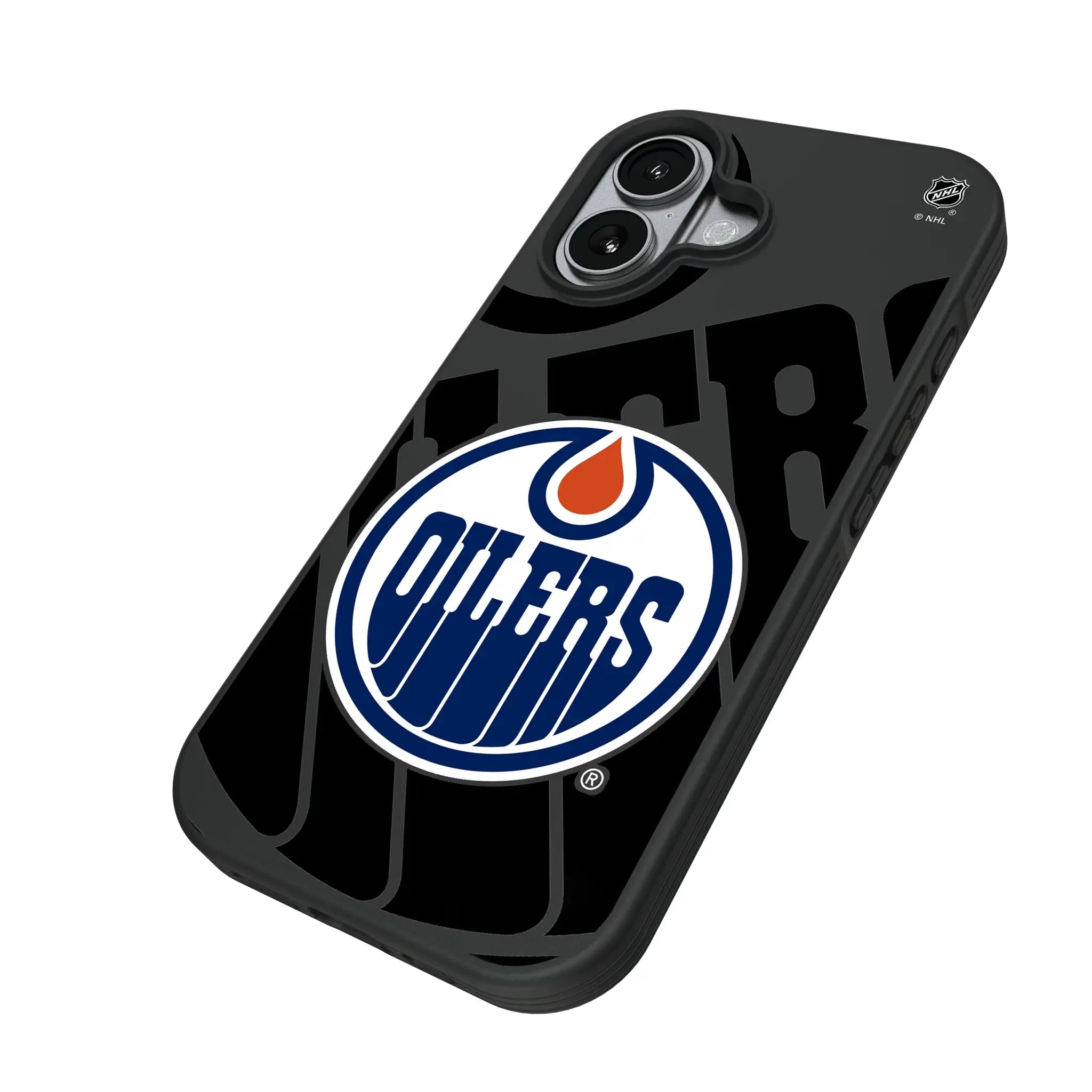 Edmonton Oilers Monocolor Tilt iPhone Bump Phone Case for Apple iPhone - Isometric View#Device_iPhone 17