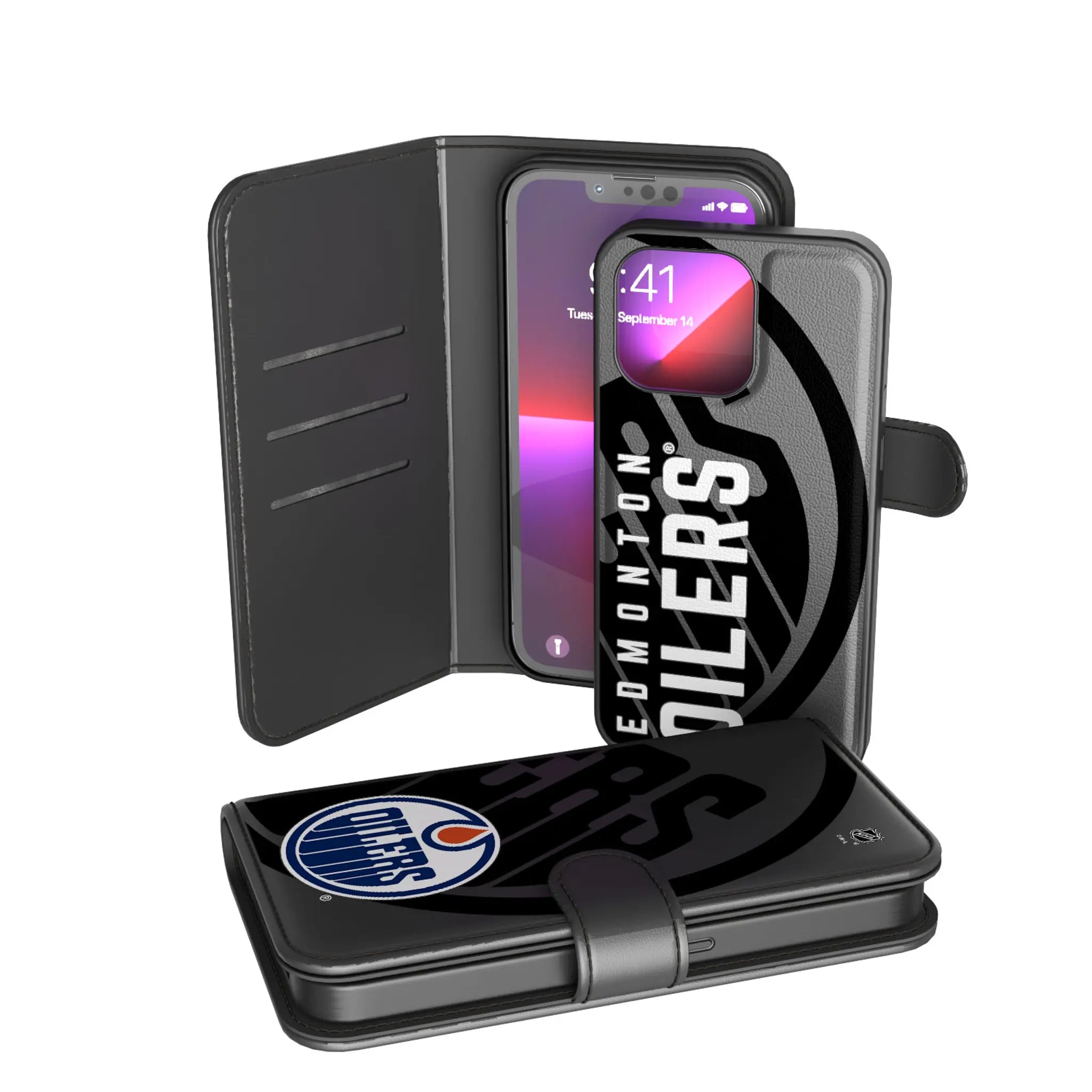 Edmonton Oilers Monocolor Tilt iPhone Wallet Phone Case for Apple iPhone