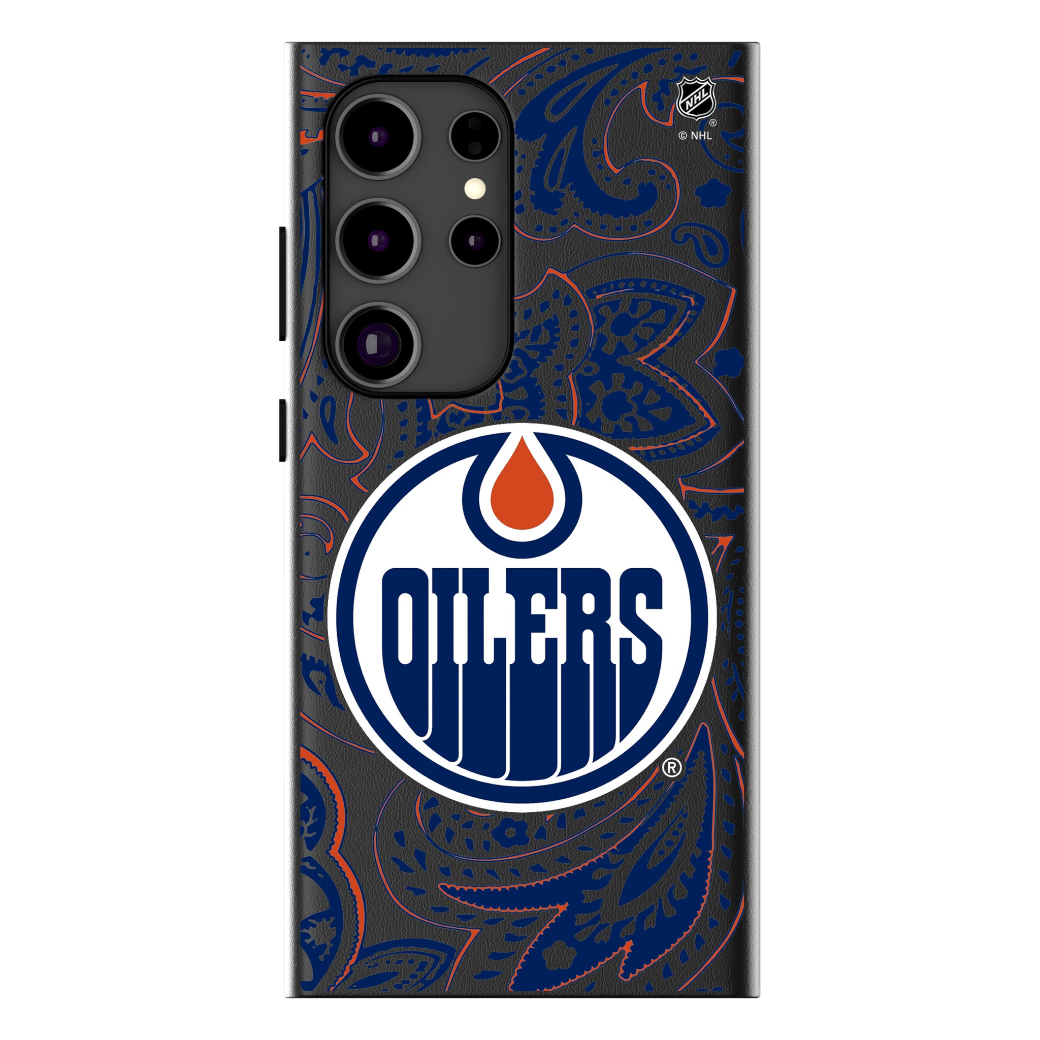 Edmonton Oilers Paisley Galaxy MagSafe Compatible Phone Case for Samsung Galaxy