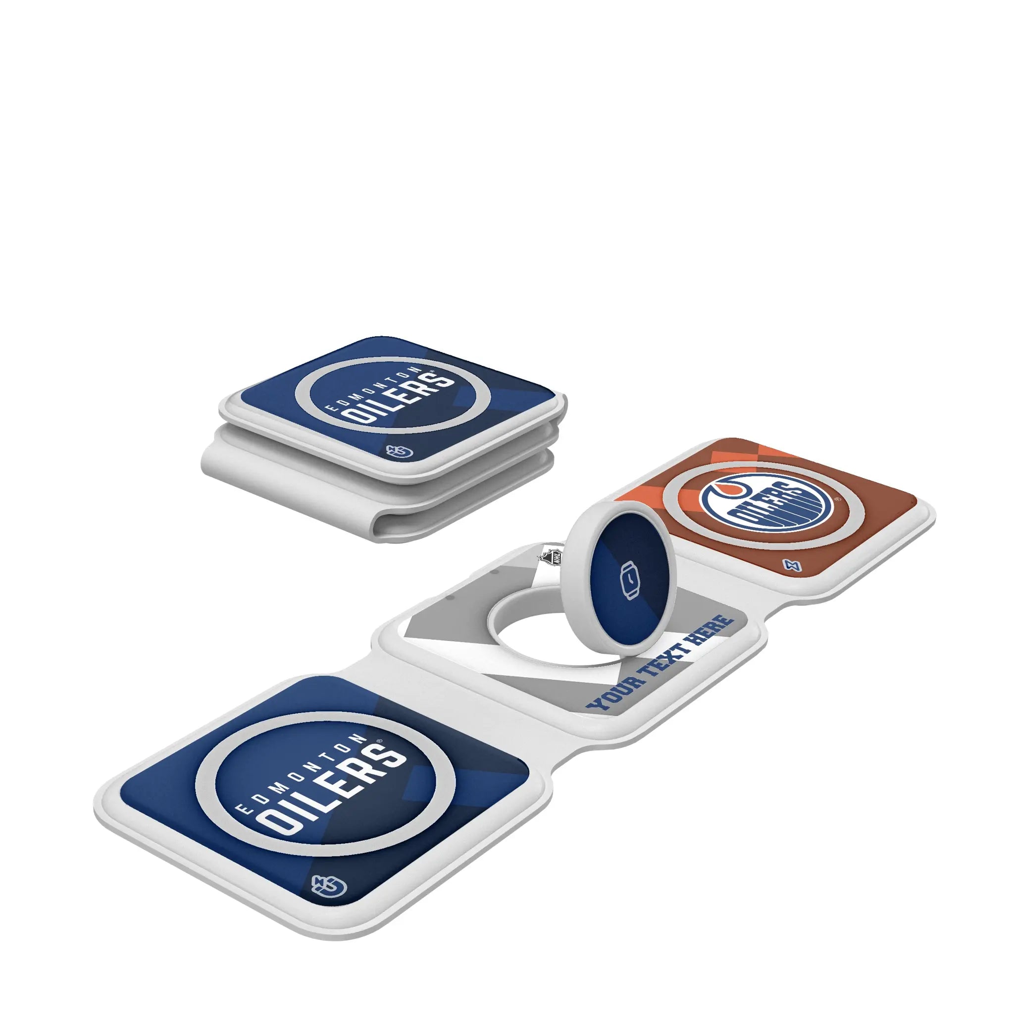 Edmonton Oilers Personalized Color Block Foldable 3 in 1 Charger