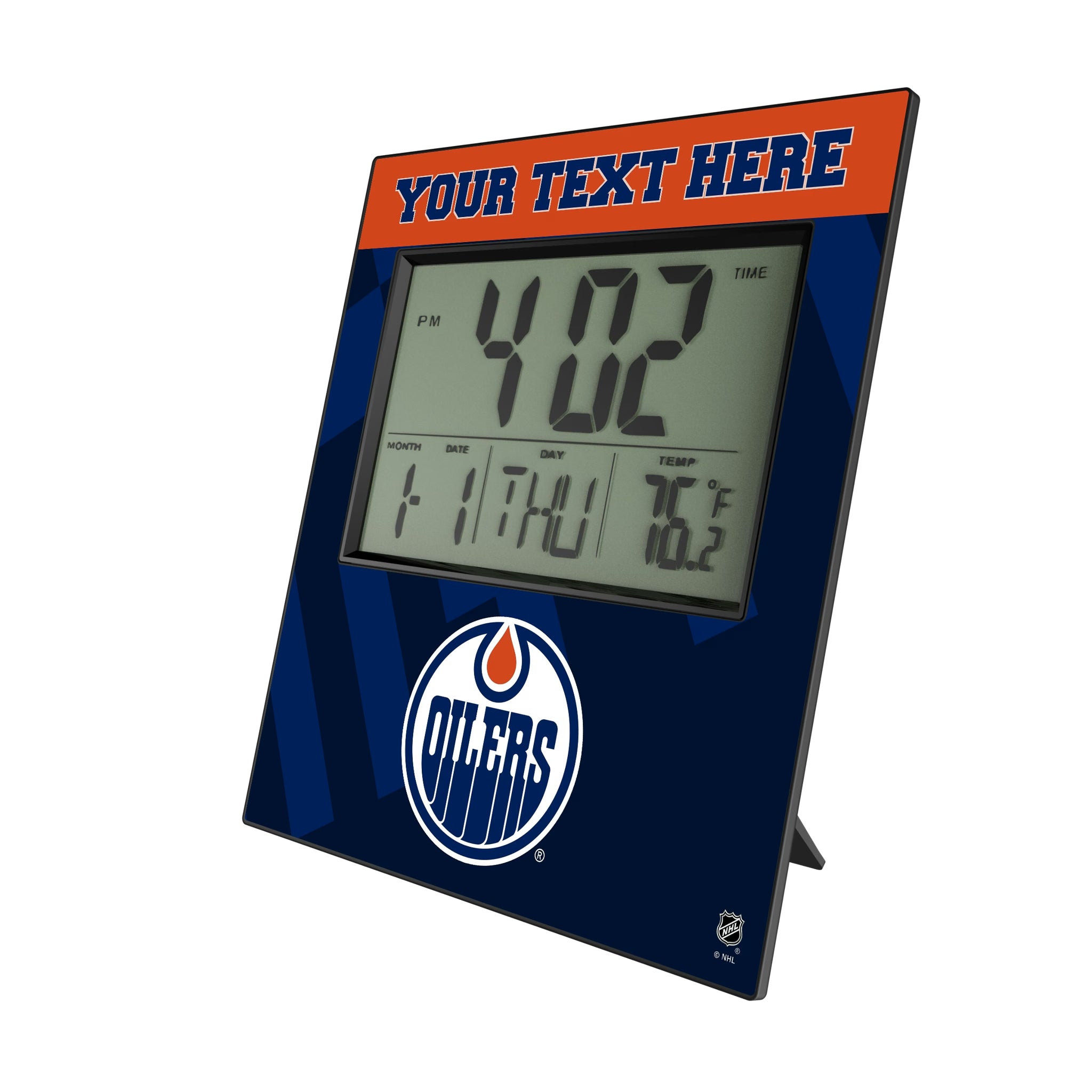 Edmonton Oilers Personalized Color Block Wall Clock