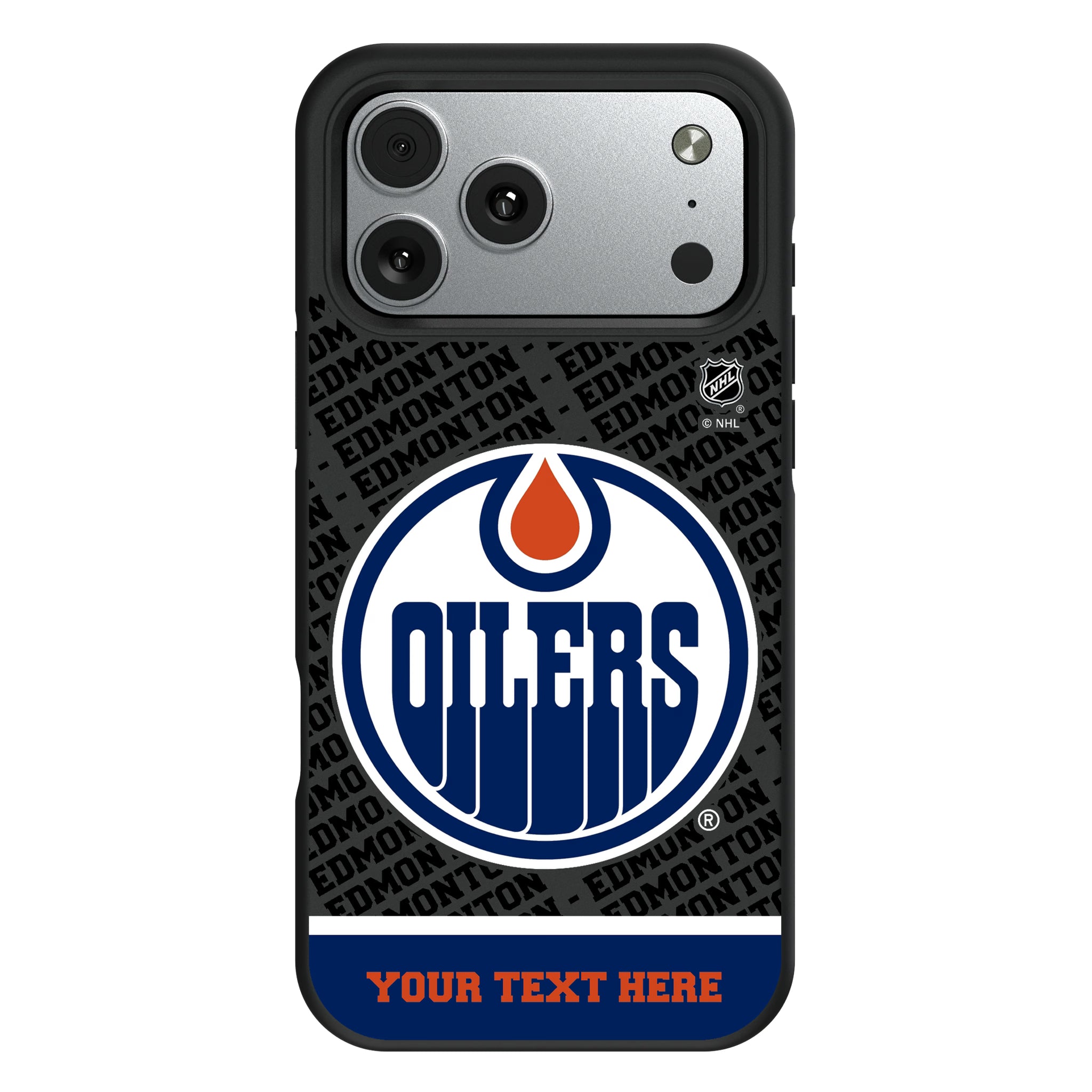 Edmonton Oilers Personalized EndZone Plus iPhone Bump Phone Case for Apple iPhone#Device_iPhone 17 Pro Max