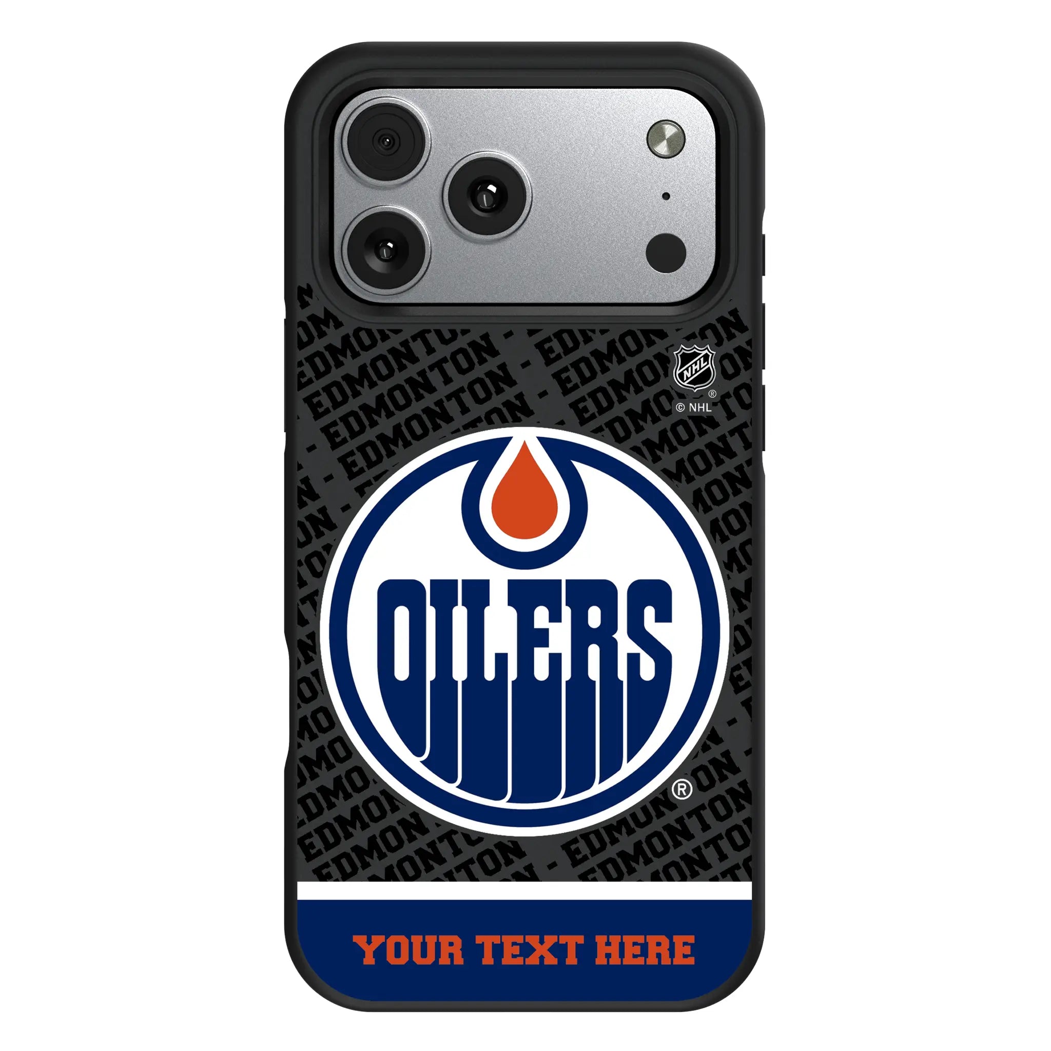 Edmonton Oilers Personalized EndZone Plus iPhone Bump Phone Case for Apple iPhone#Device_iPhone 17 Pro Max