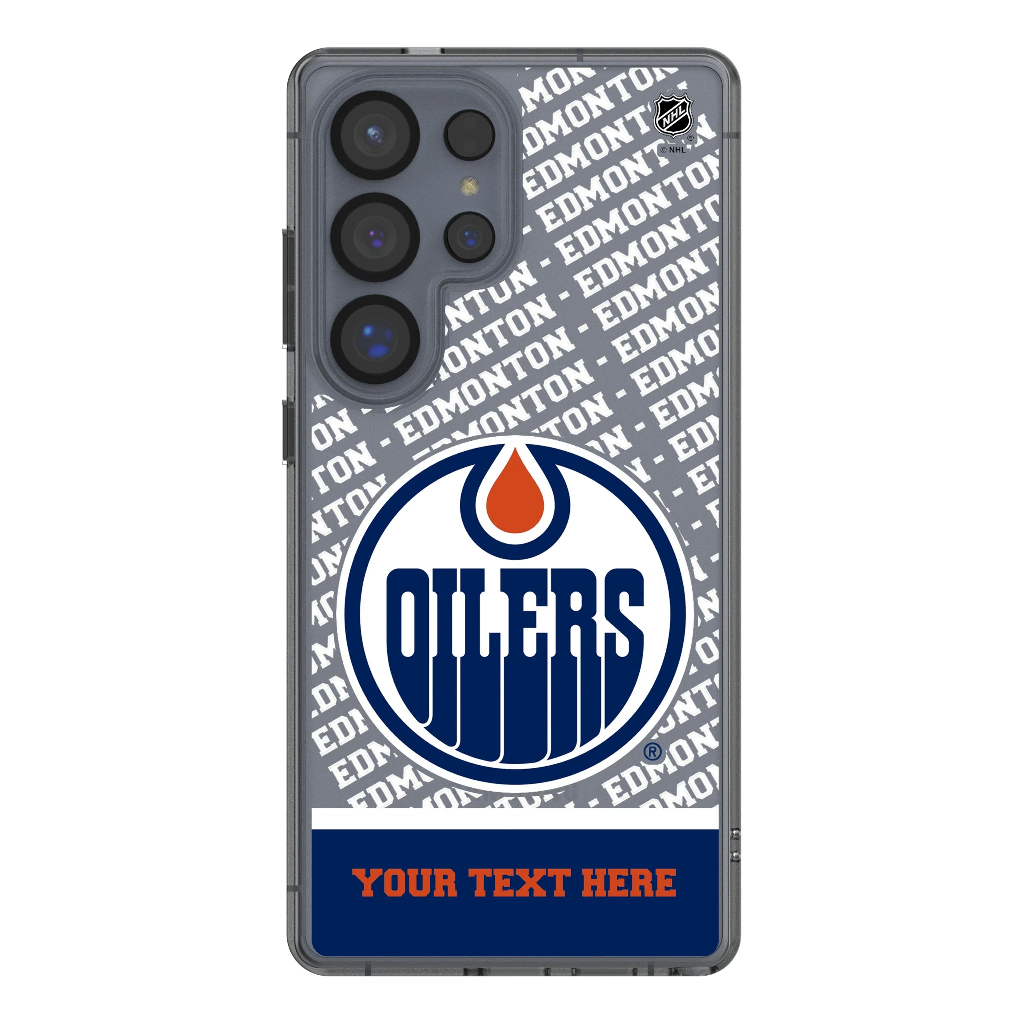 Edmonton Oilers Personalized EndZone Plus Galaxy Clear Phone Case for Samsung Galaxy