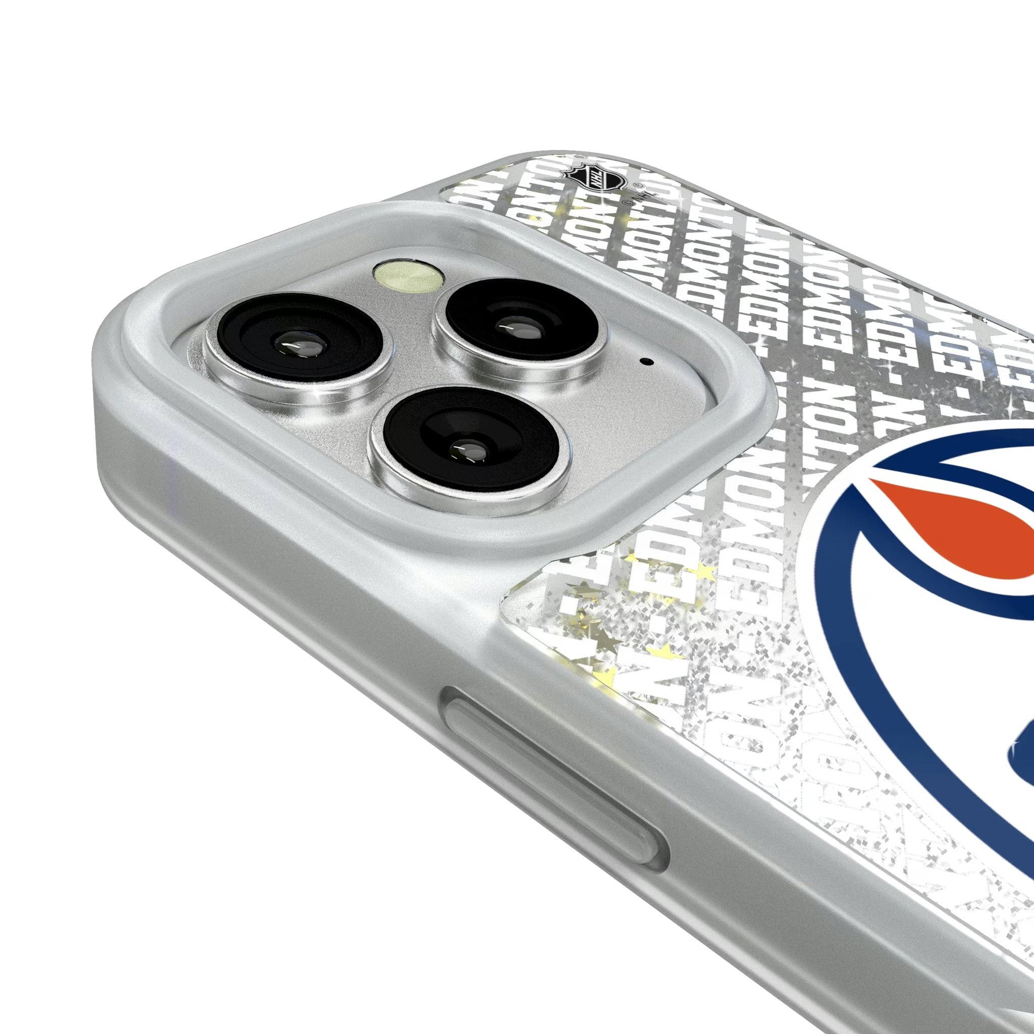 Edmonton Oilers Personalized EndZone Plus iPhone Glitter Phone Case for Apple iPhone - Detail#Device_iPhone 16 Pro