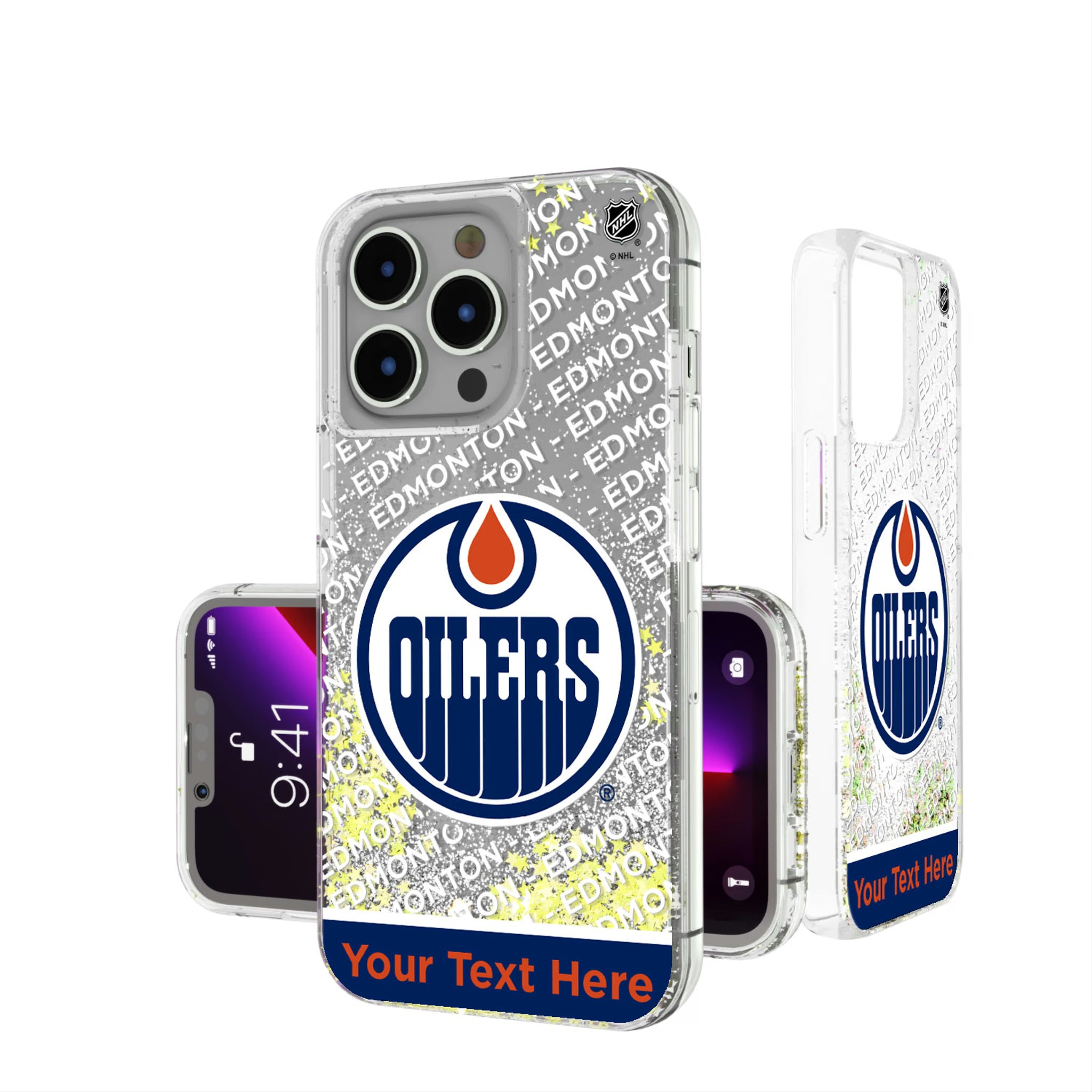 Edmonton Oilers Personalized EndZone Plus iPhone Glitter Phone Case for Apple iPhone