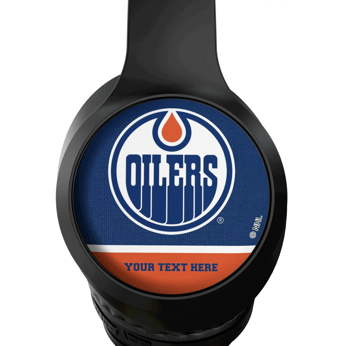 Edmonton Oilers Personalized Endzone Solid Wireless Over-Ear Headphones With Case - Detail
