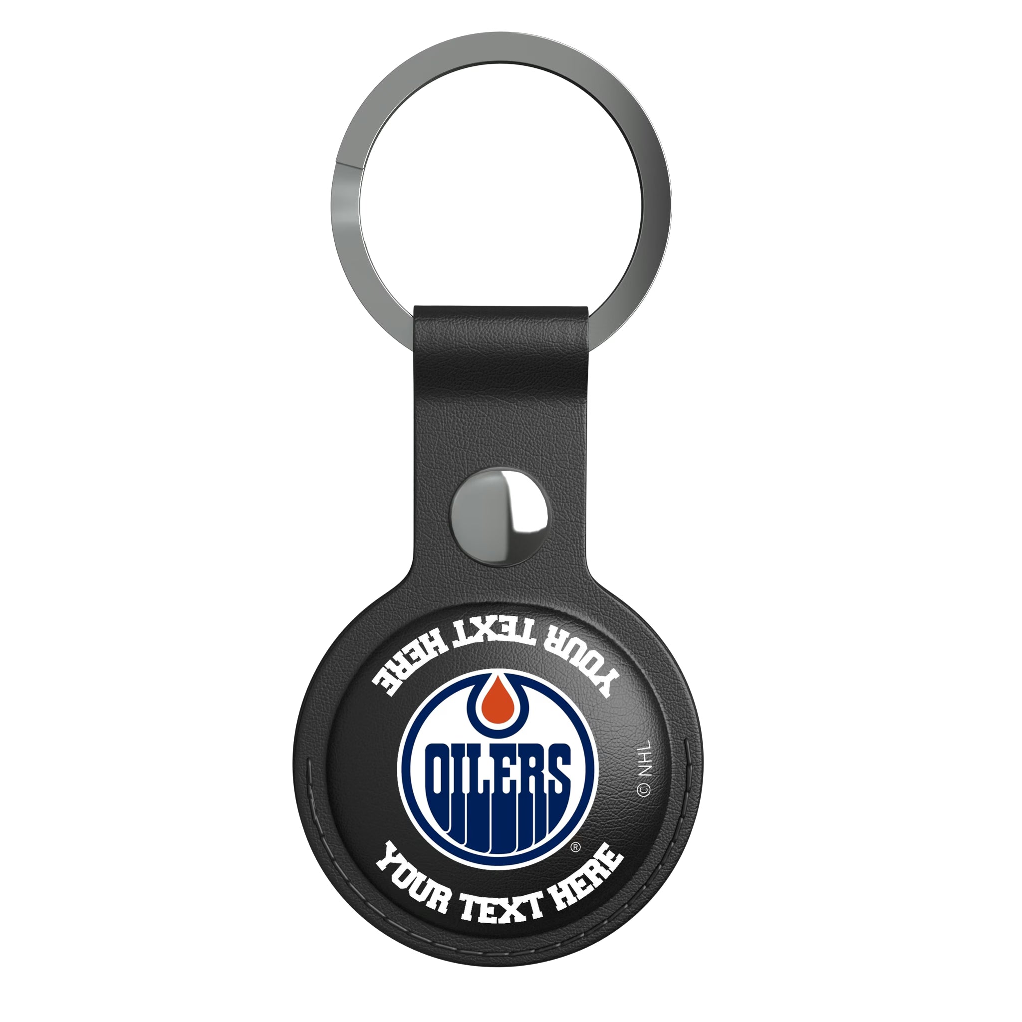 Edmonton Oilers Personalized Insignia AirTag Black Airtag Holder