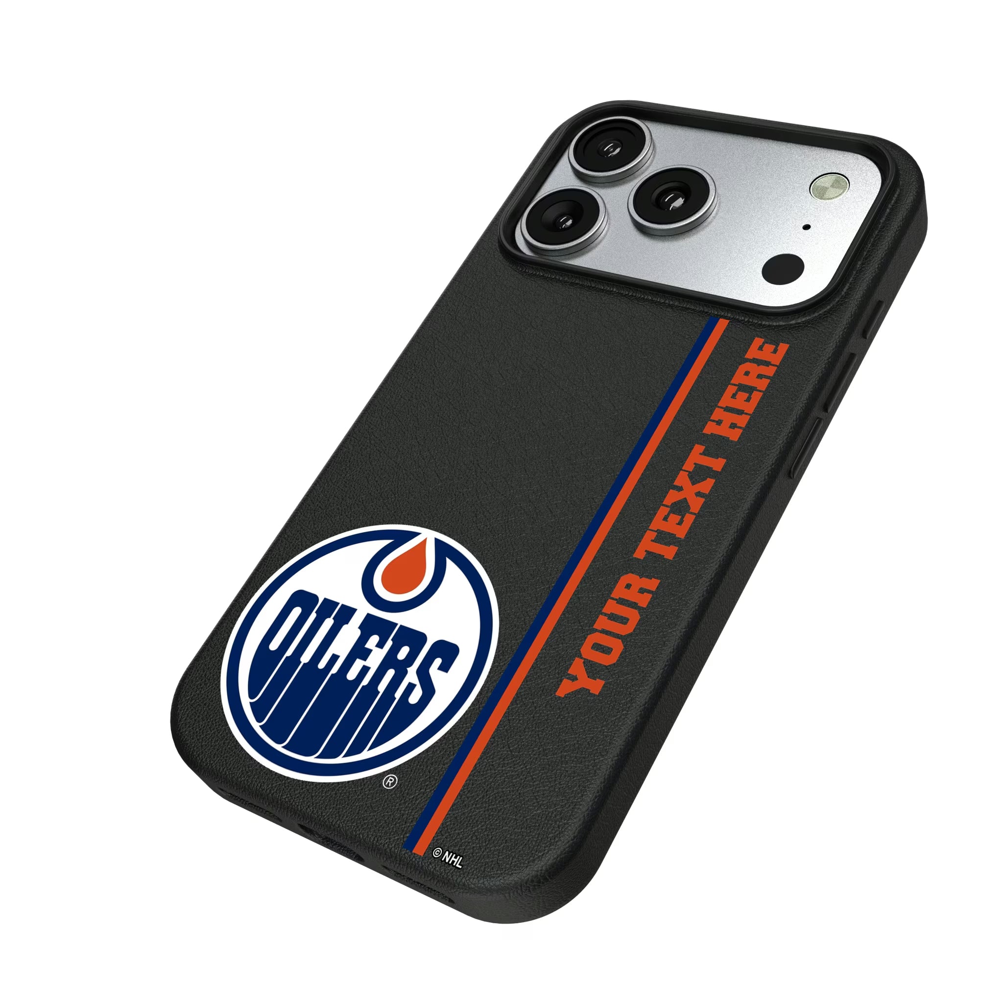 Edmonton Oilers Personalized Sidebard iPhone MagSafe Compatible Phone Case for Apple iPhone - Isometric View#Device_iPhone 17 Pro
