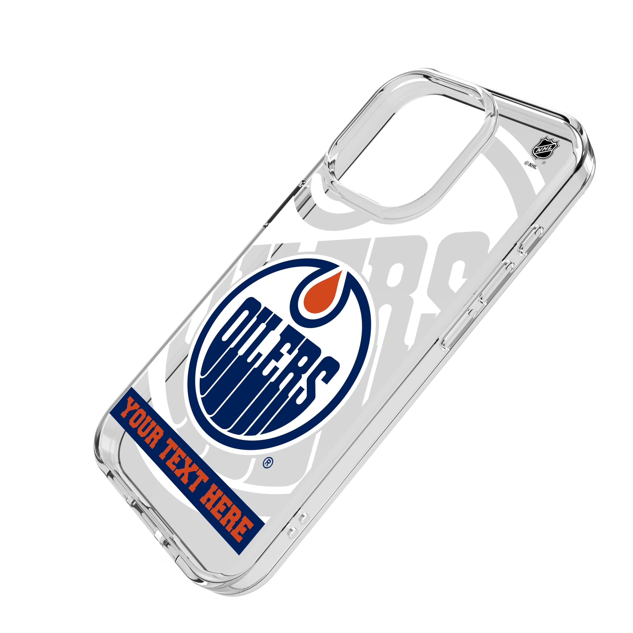Edmonton Oilers Personalized Tilt iPhone Clear Phone Case for Apple iPhone - Isometric View