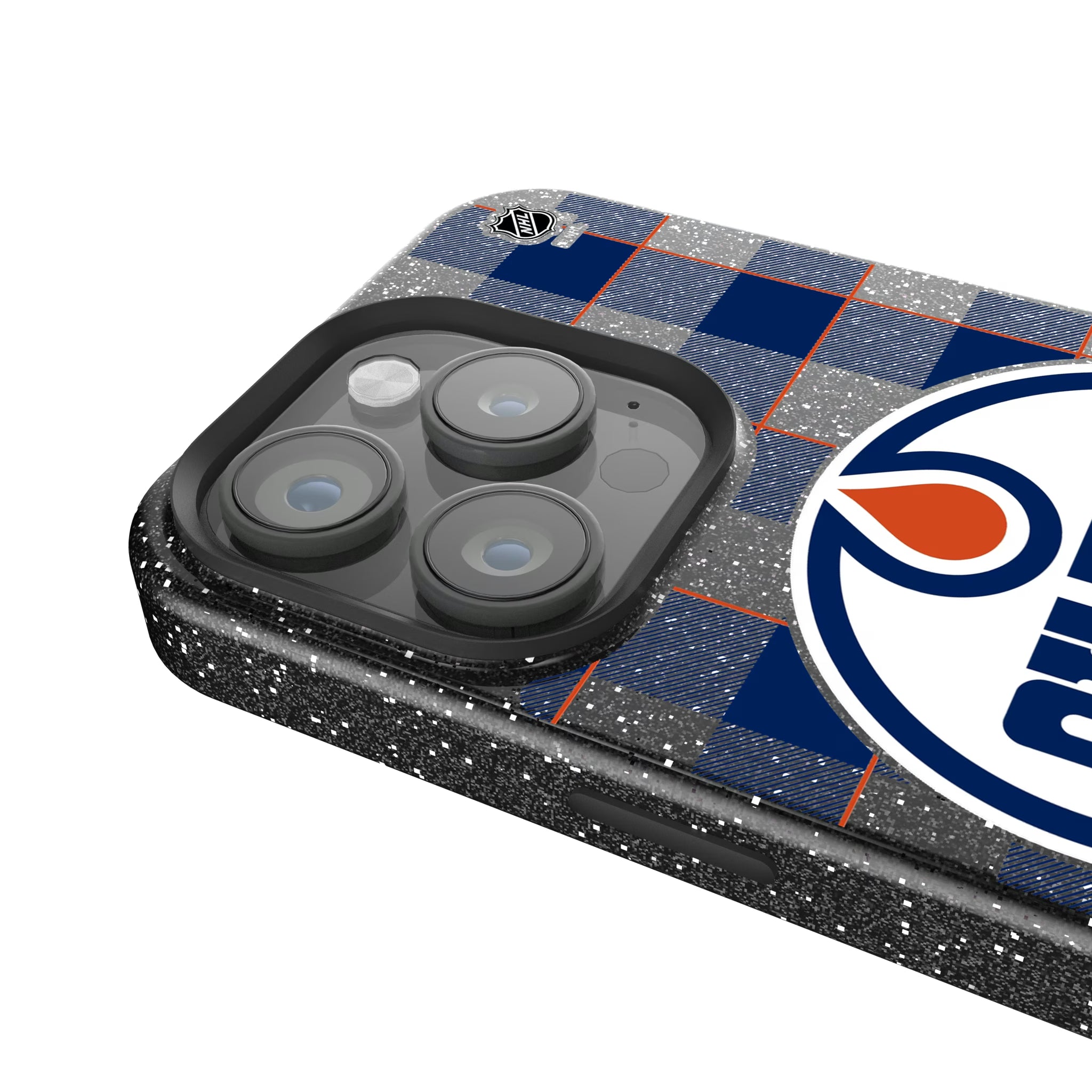 Edmonton Oilers Plaid iPhone Bling Phone Case for Apple iPhone - Detail