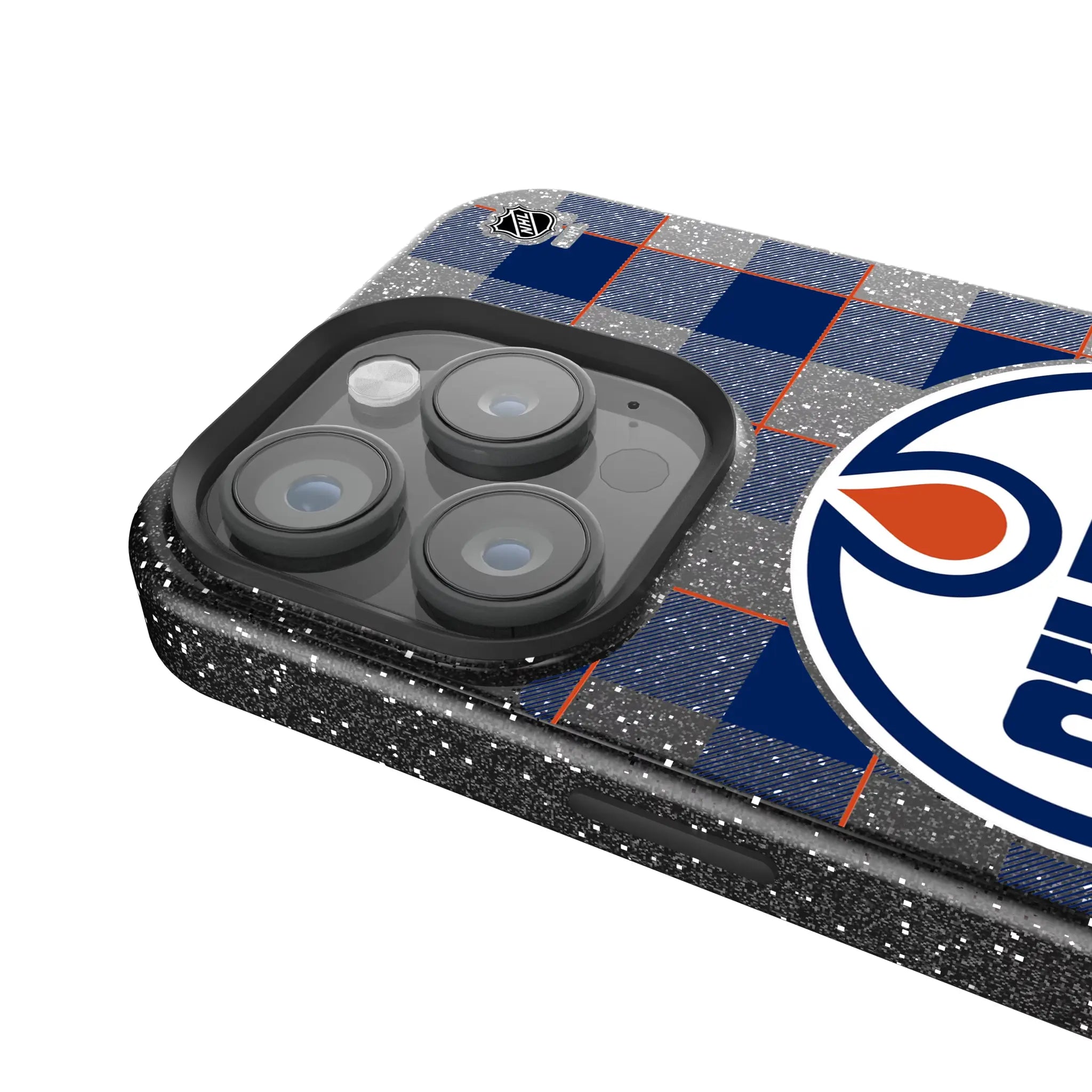 Edmonton Oilers Plaid iPhone Bling Phone Case for Apple iPhone - Detail
