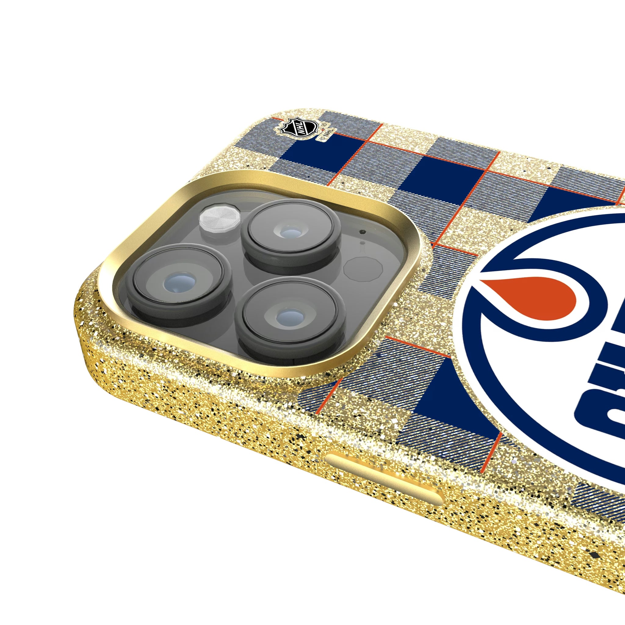 Edmonton Oilers Plaid iPhone Bling Phone Case for Apple iPhone - Detail