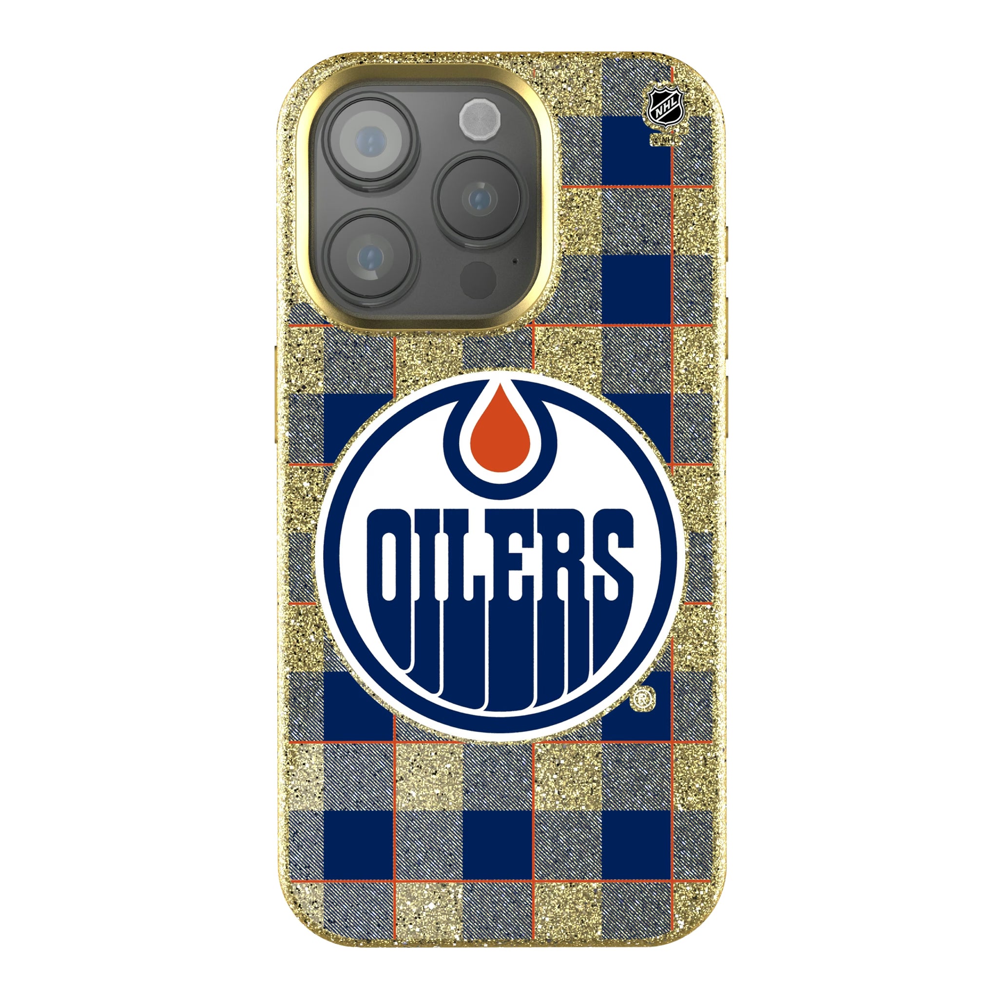 Edmonton Oilers Plaid iPhone Bling Phone Case for Apple iPhone