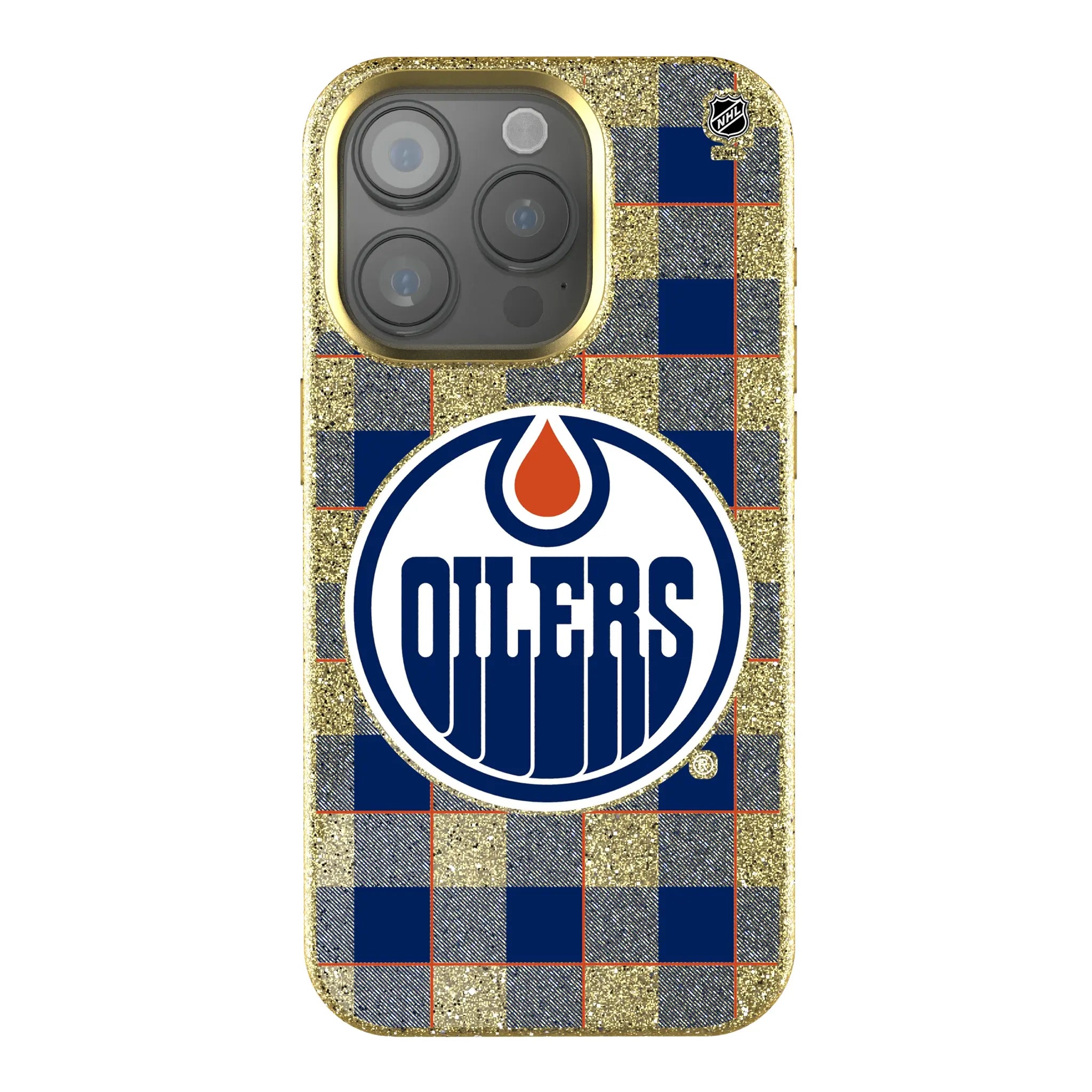 Edmonton Oilers Plaid iPhone Bling Phone Case for Apple iPhone