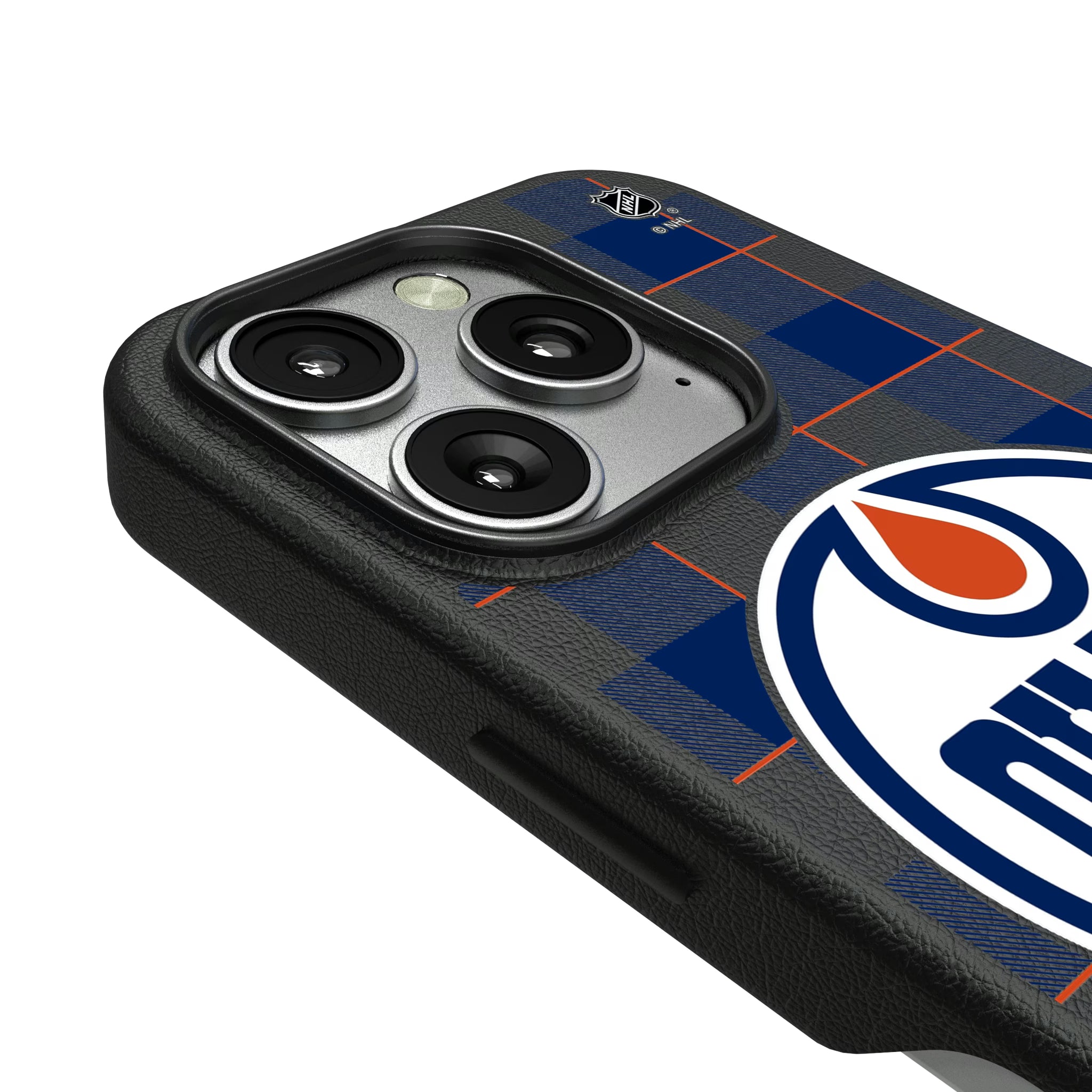 Edmonton Oilers Plaid iPhone MagSafe Compatible Phone Case for Apple iPhone - Detail