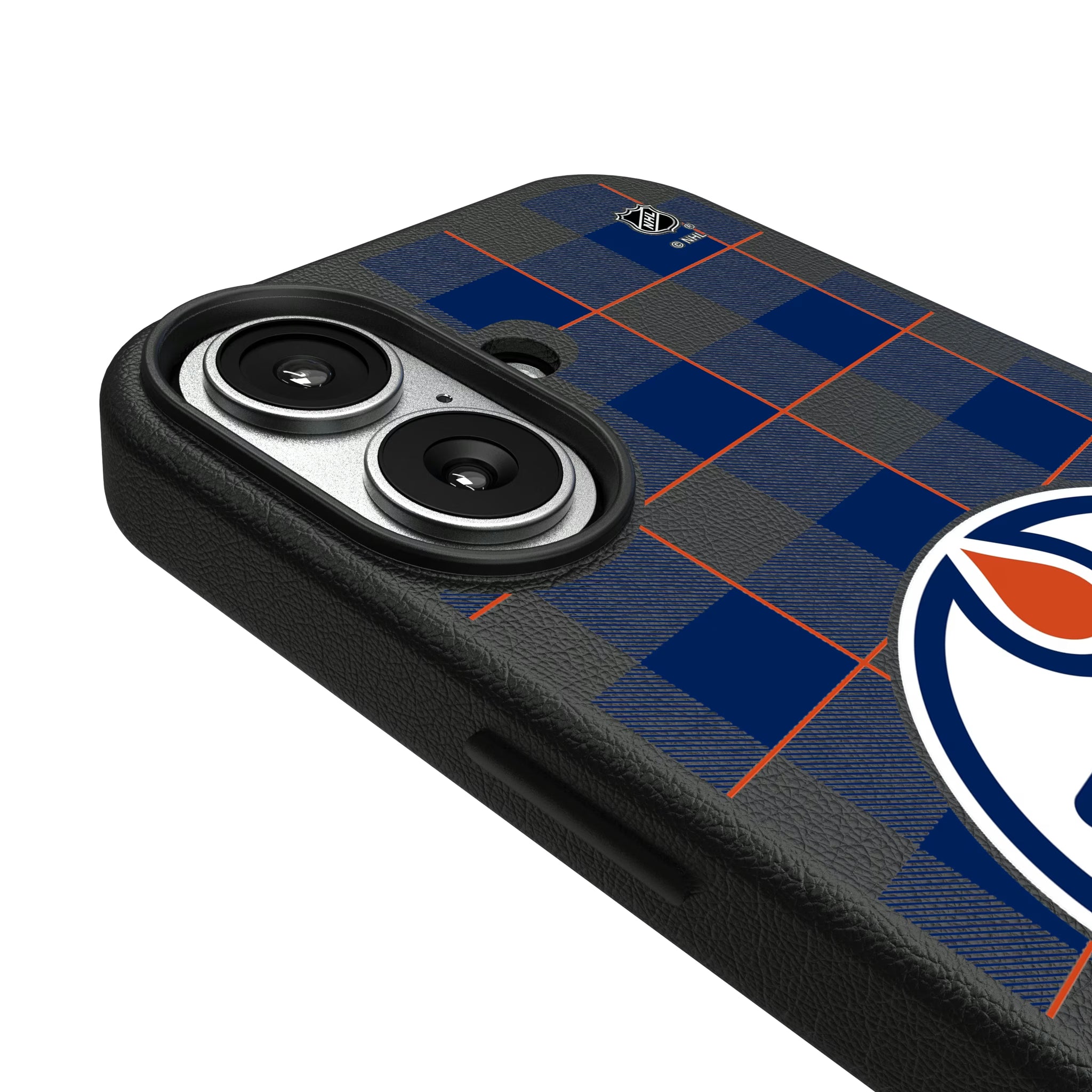 Edmonton Oilers Plaid iPhone MagSafe Compatible Phone Case for Apple iPhone - Detail#Device_iPhone 17