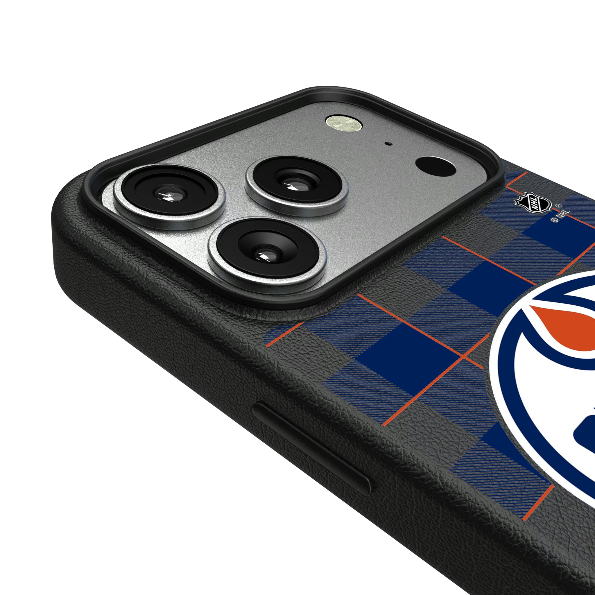 Edmonton Oilers Plaid iPhone MagSafe Compatible Phone Case for Apple iPhone - Detail#Device_iPhone 17 Pro