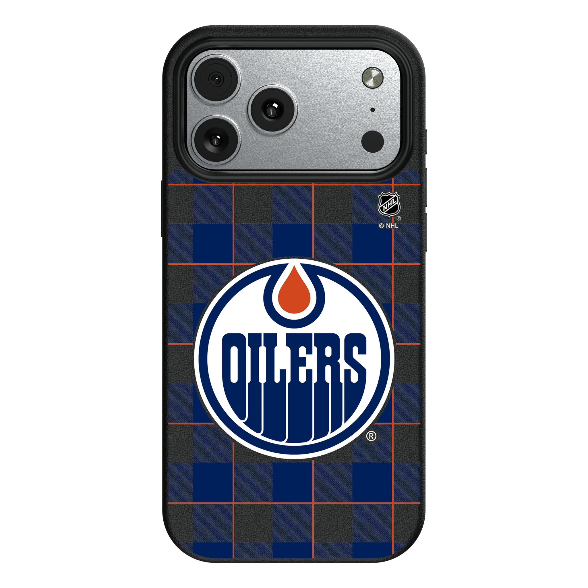 Edmonton Oilers Plaid iPhone MagSafe Compatible Phone Case for Apple iPhone#Device_iPhone 17 Pro Max
