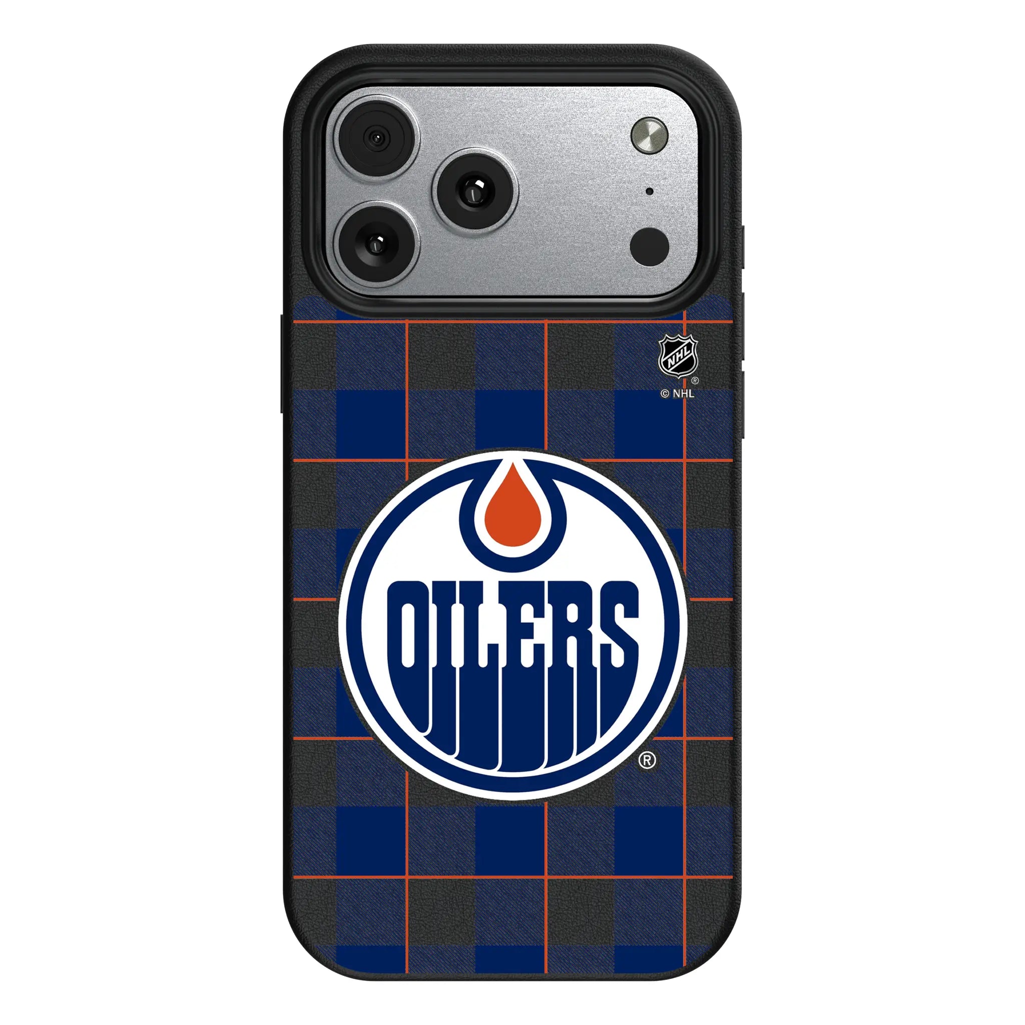 Edmonton Oilers Plaid iPhone MagSafe Compatible Phone Case for Apple iPhone#Device_iPhone 17 Pro Max
