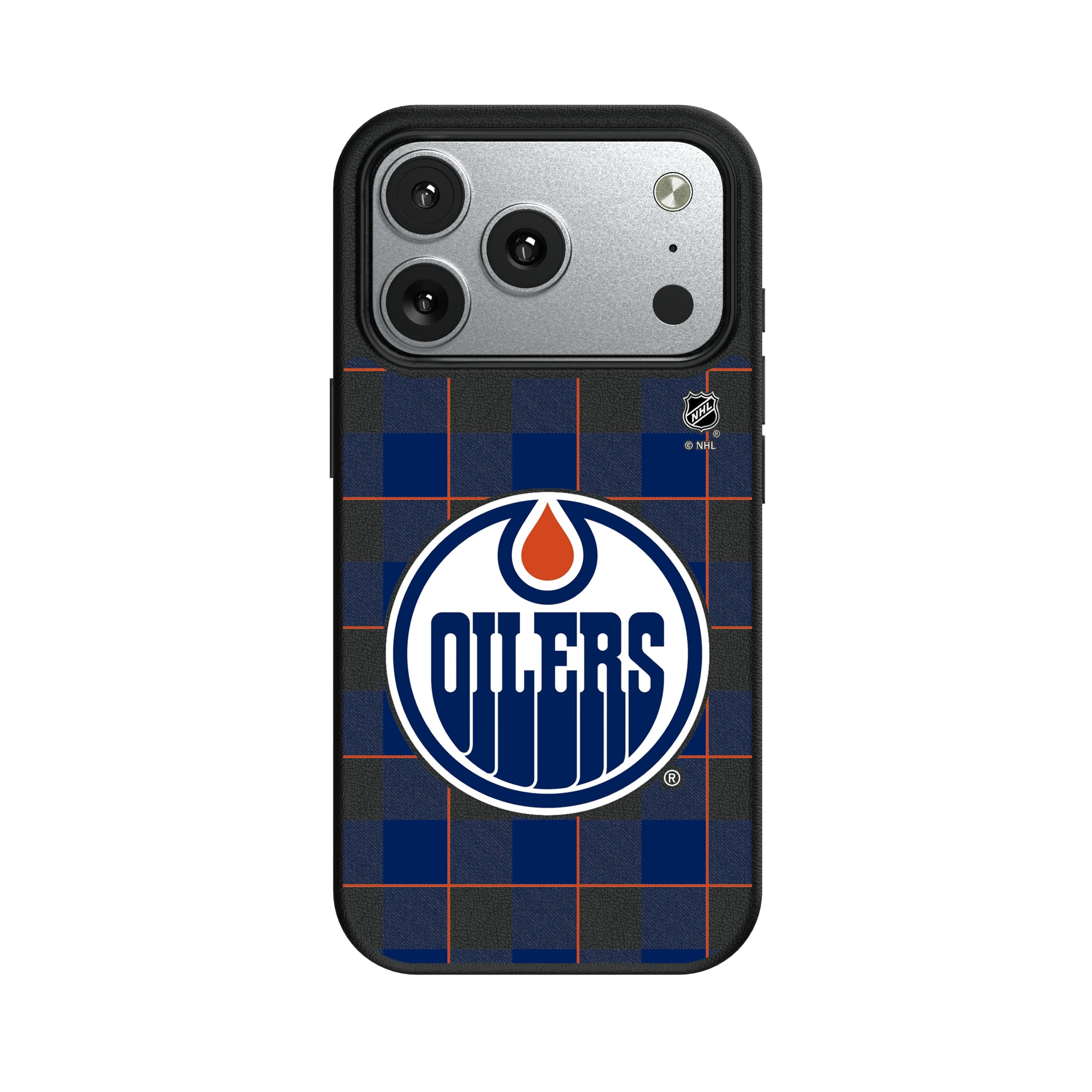 Edmonton Oilers Plaid iPhone MagSafe Compatible Phone Case for Apple iPhone#Device_iPhone 17 Pro