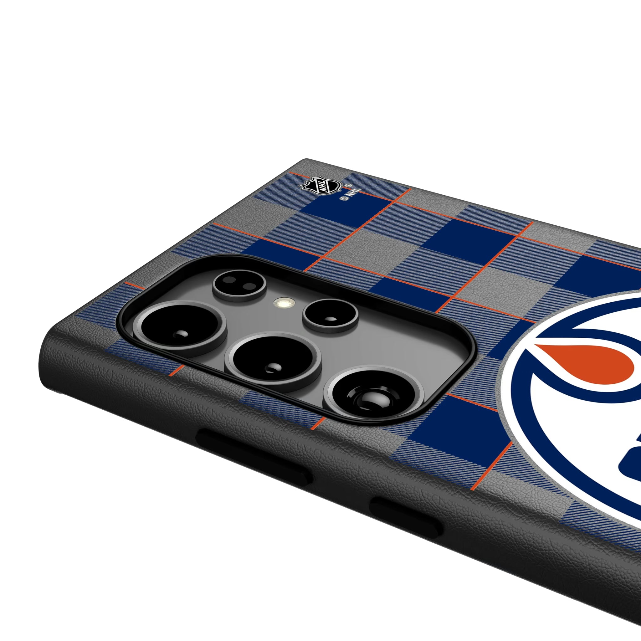 Edmonton Oilers Plaid Galaxy MagSafe Compatible Phone Case for Samsung Galaxy - Detail