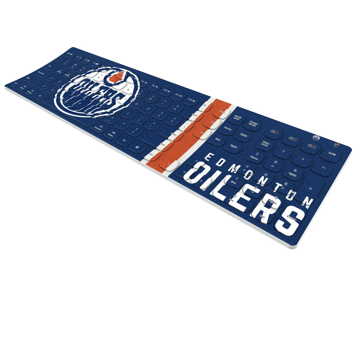 Edmonton Oilers Stripe KKB605 Curved Wireless Keyboard - Isometric View