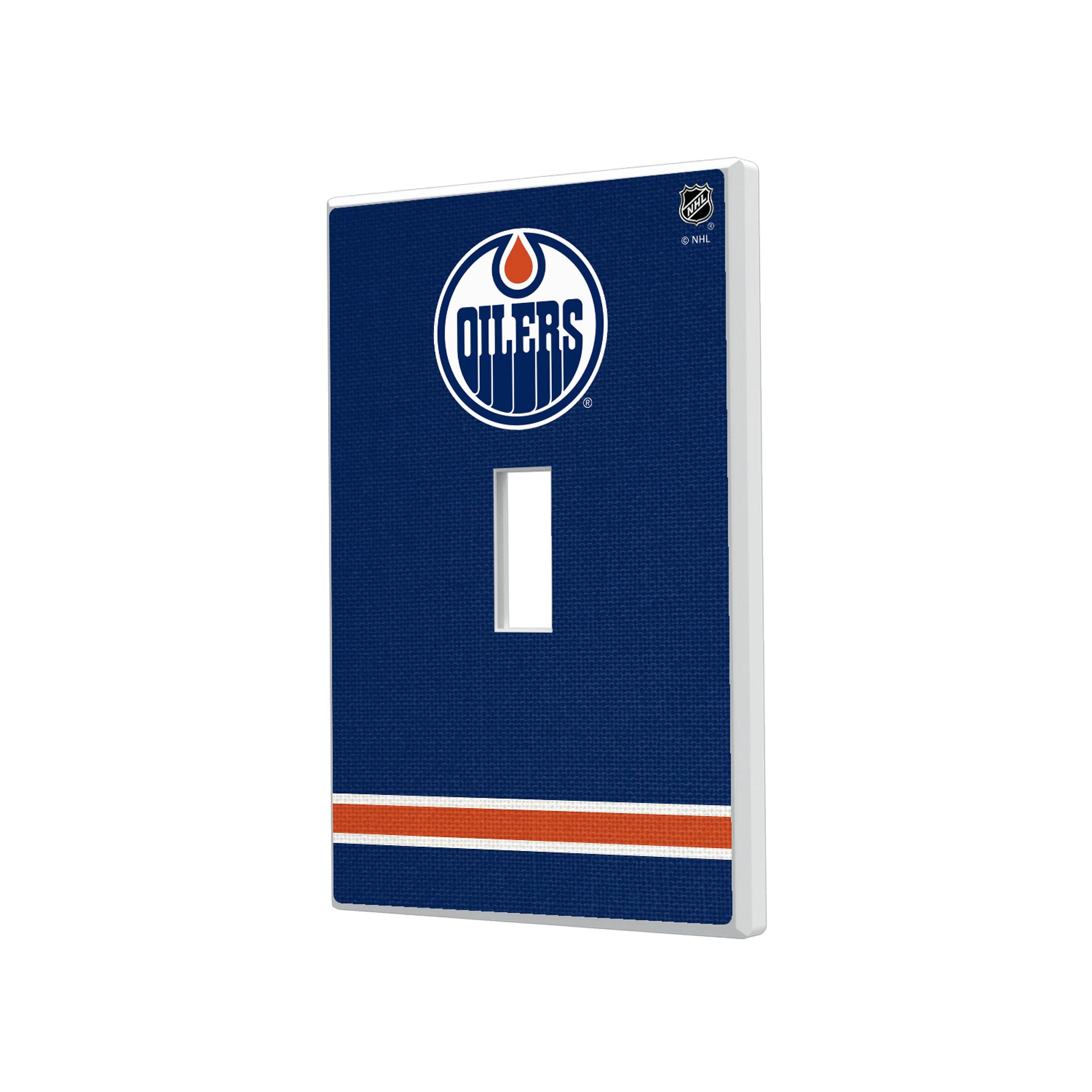 Edmonton Oilers Stripe Hidden-Screw Light Switch Plate#Style_Single Toggle