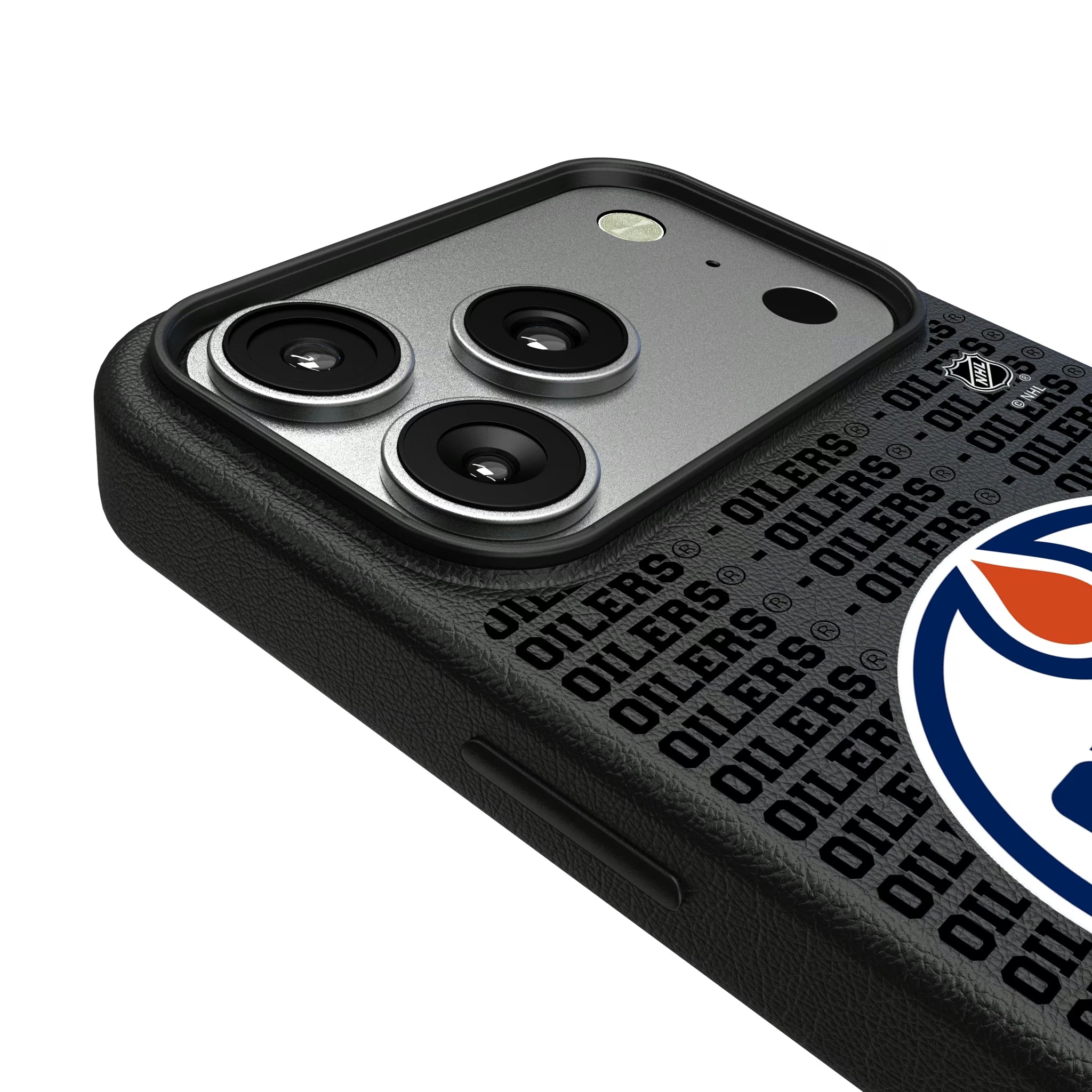 Edmonton Oilers Text Backdrop iPhone MagSafe Compatible Phone Case for Apple iPhone - Detail#Device_iPhone 17 Pro
