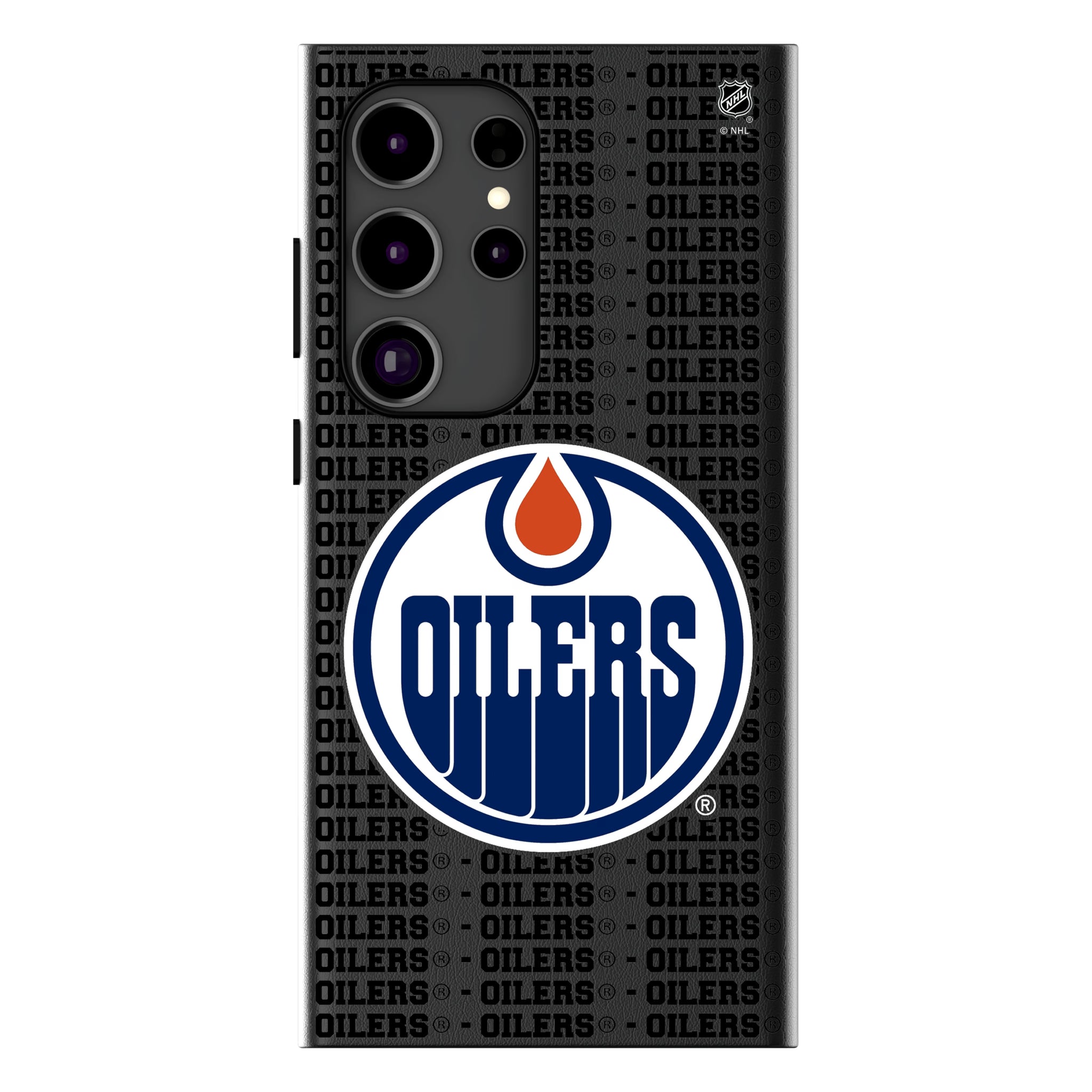 Edmonton Oilers Text Backdrop Galaxy MagSafe Compatible Phone Case for Samsung Galaxy