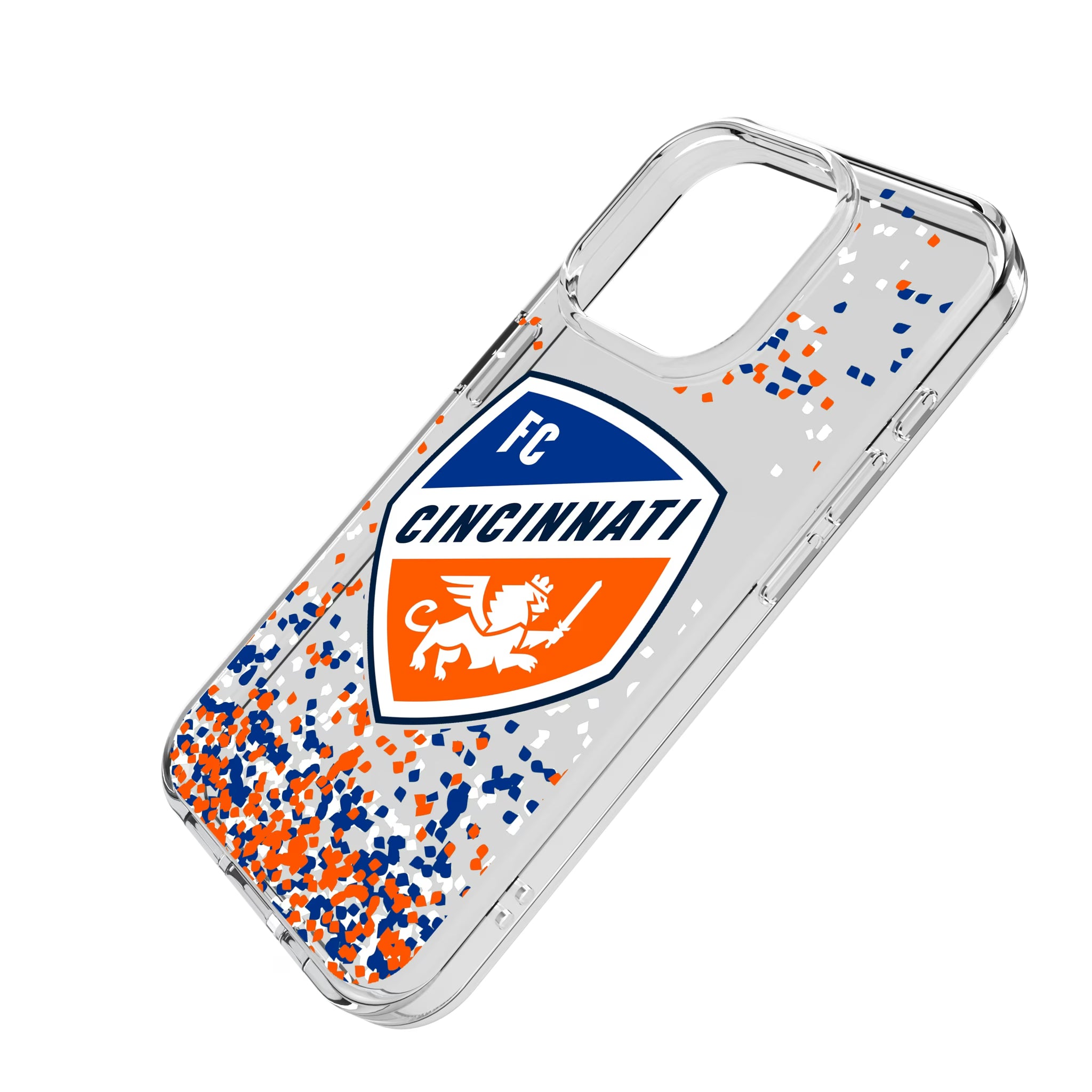 FC Cincinnati Confetti iPhone Clear Phone Case for Apple iPhone - Isometric View
