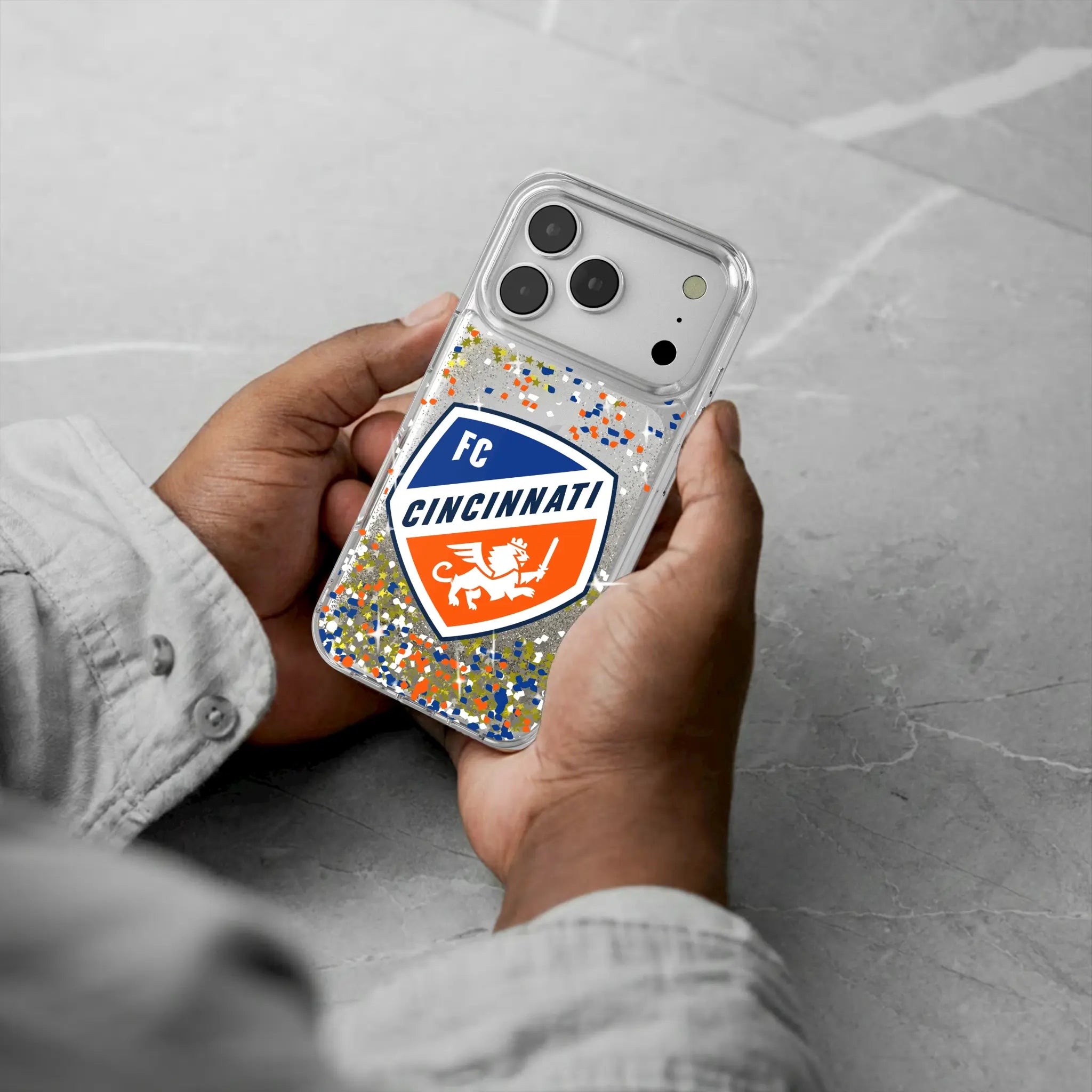 FC Cincinnati Confetti iPhone Glitter Phone Case for Apple iPhone - Lifestyle